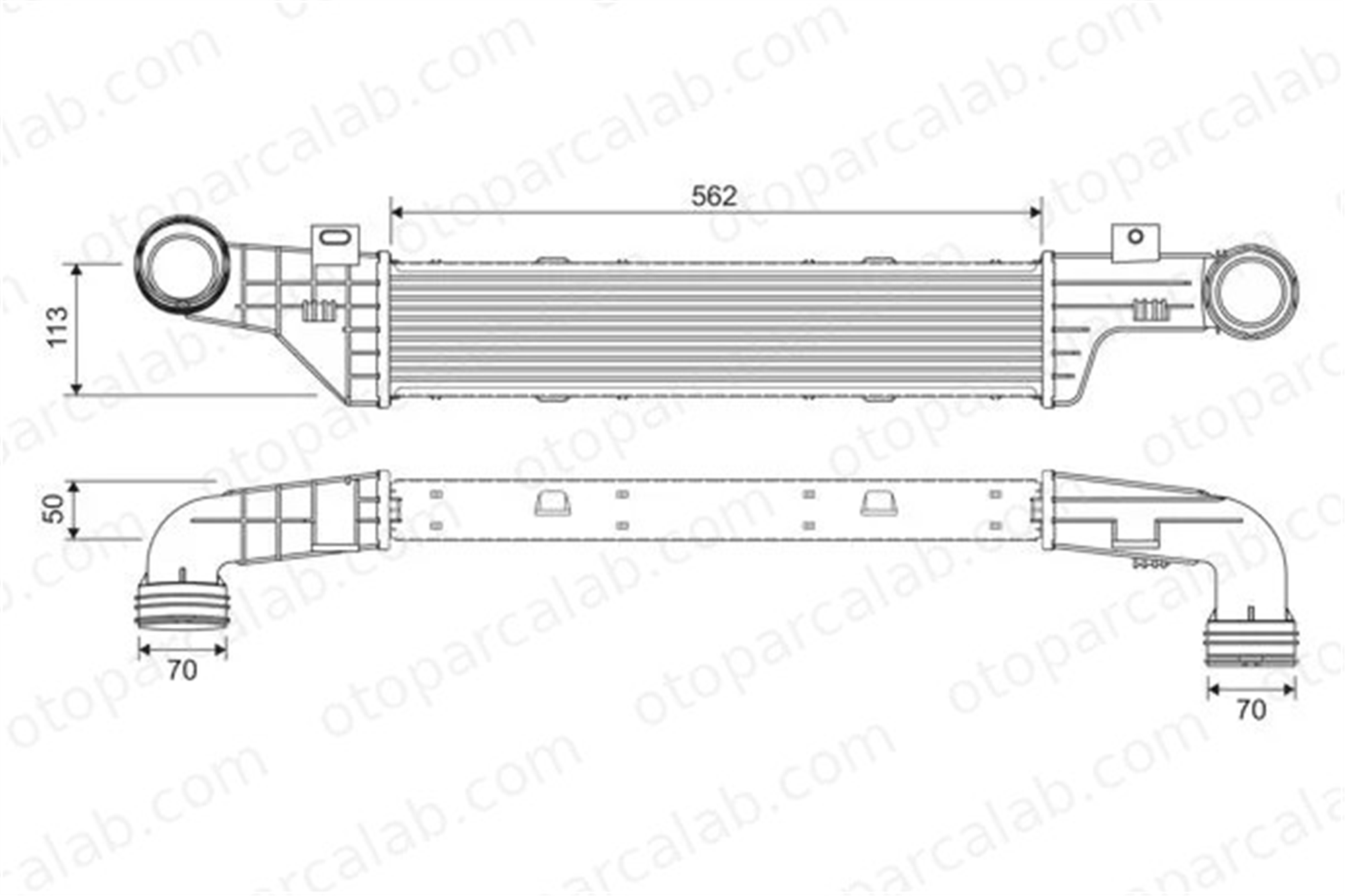 VALEO 817907 Turbo Radyatörü MERCEDES-BENZ E-SERISI E-SERISI T-Model 2105001400 2105002000