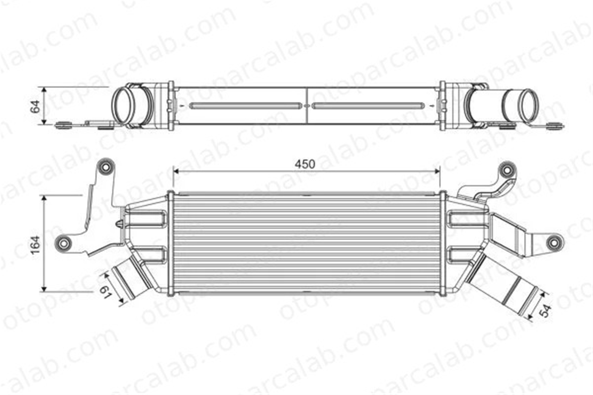 VALEO 818370 Turbo Radyatörü MITSUBISHI OUTLANDER II CITROËN C-CROSSER 384K6 0384K6