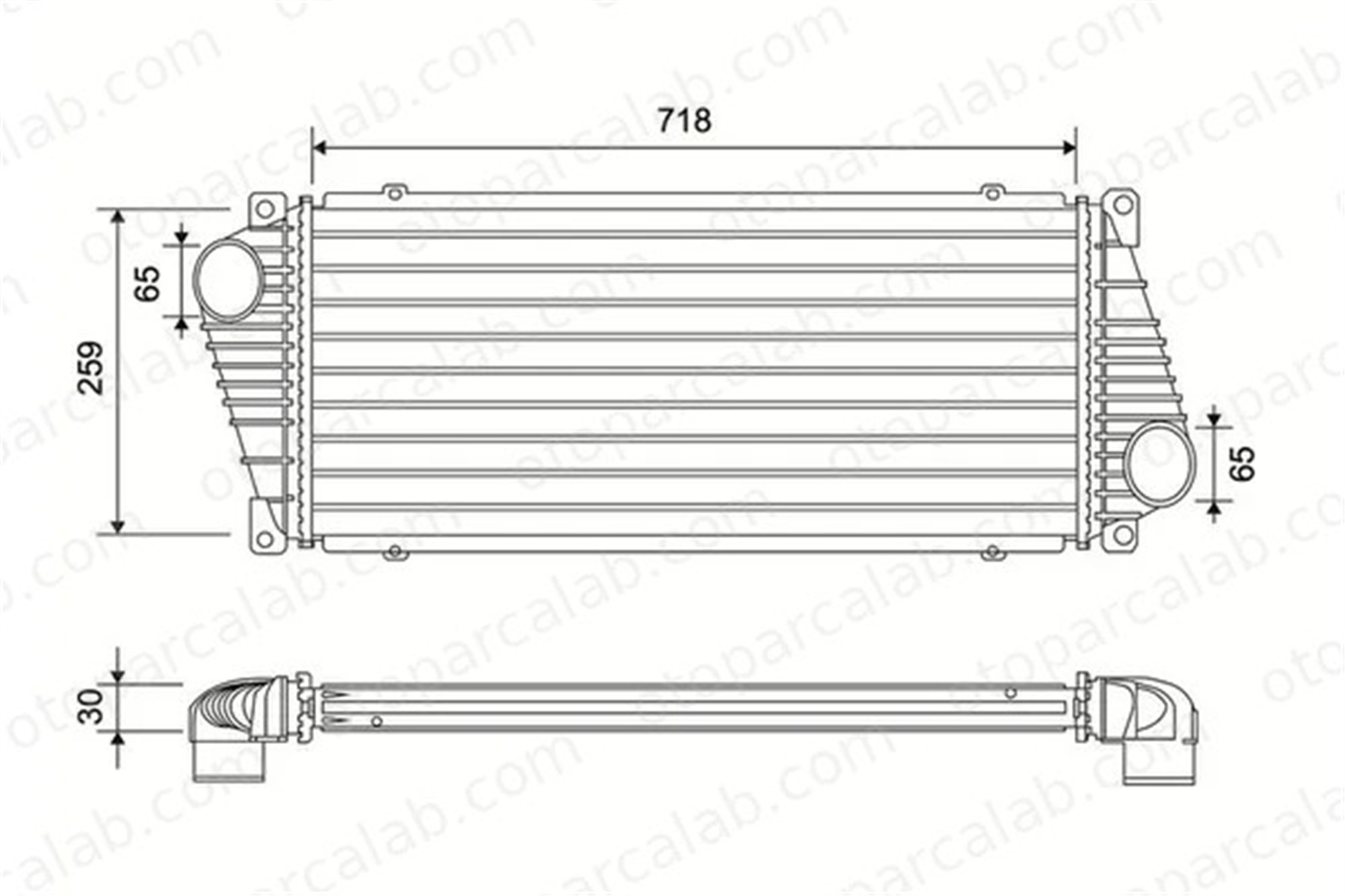 VALEO 822937 Turbo Radyatörü MERCEDES-BENZ SPRINTER 4-t Panelvan/Van SPRINTER 2-t Platform şasi A9015010701 5104119AA