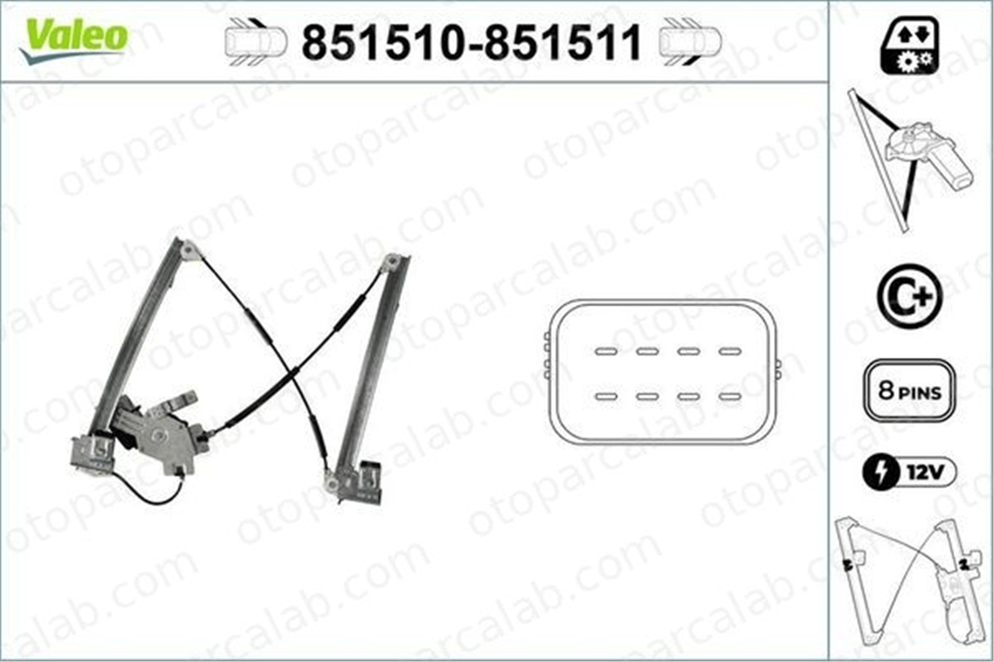 VALEO 851510 Cam Krikosu Ön Sol FORD MONDEO III Sedan MONDEO III 1S71F23201BX 1417698