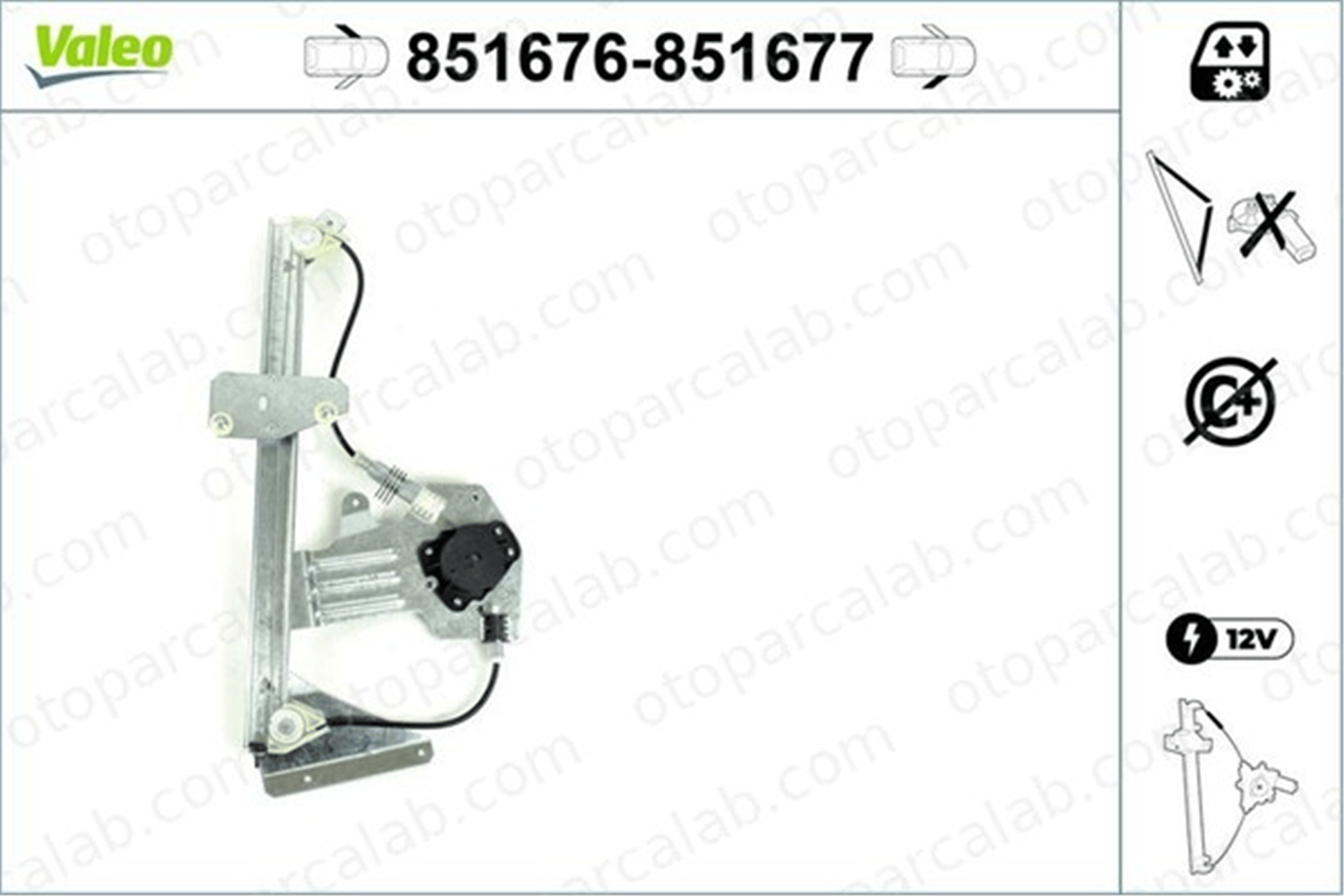VALEO 851676 Cam Krikosu Ön Sol SMART CITY-COUPE FORTWO Coupe 2678V00400 350103361000