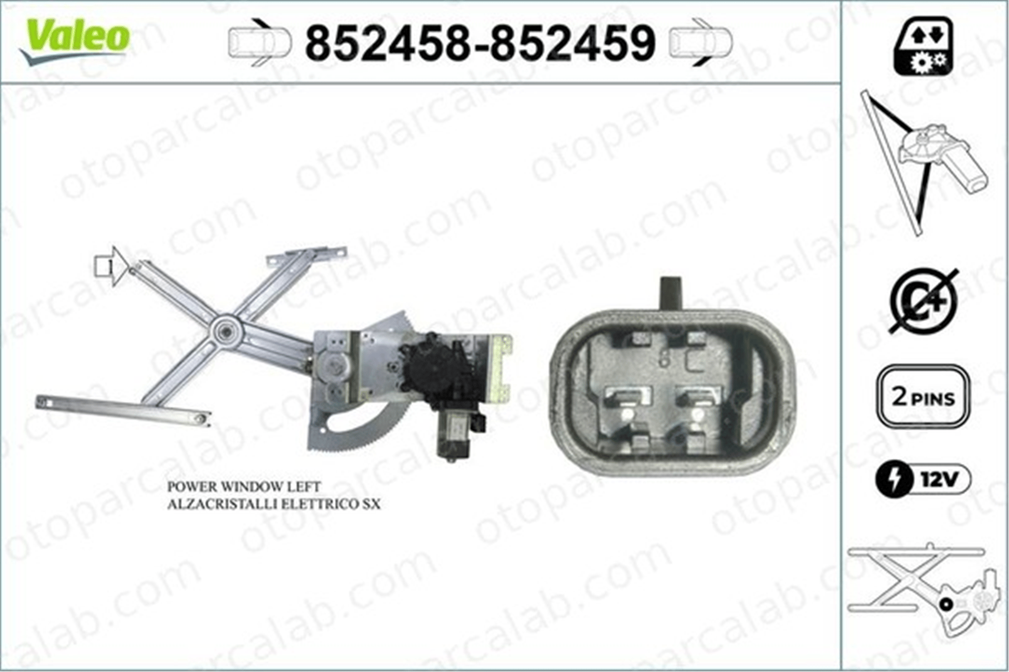 VALEO 852458 Cam Krikosu Ön Sol OPEL COMBO Kasa/büyük limuzin COMBO Tour 5140061 5140091