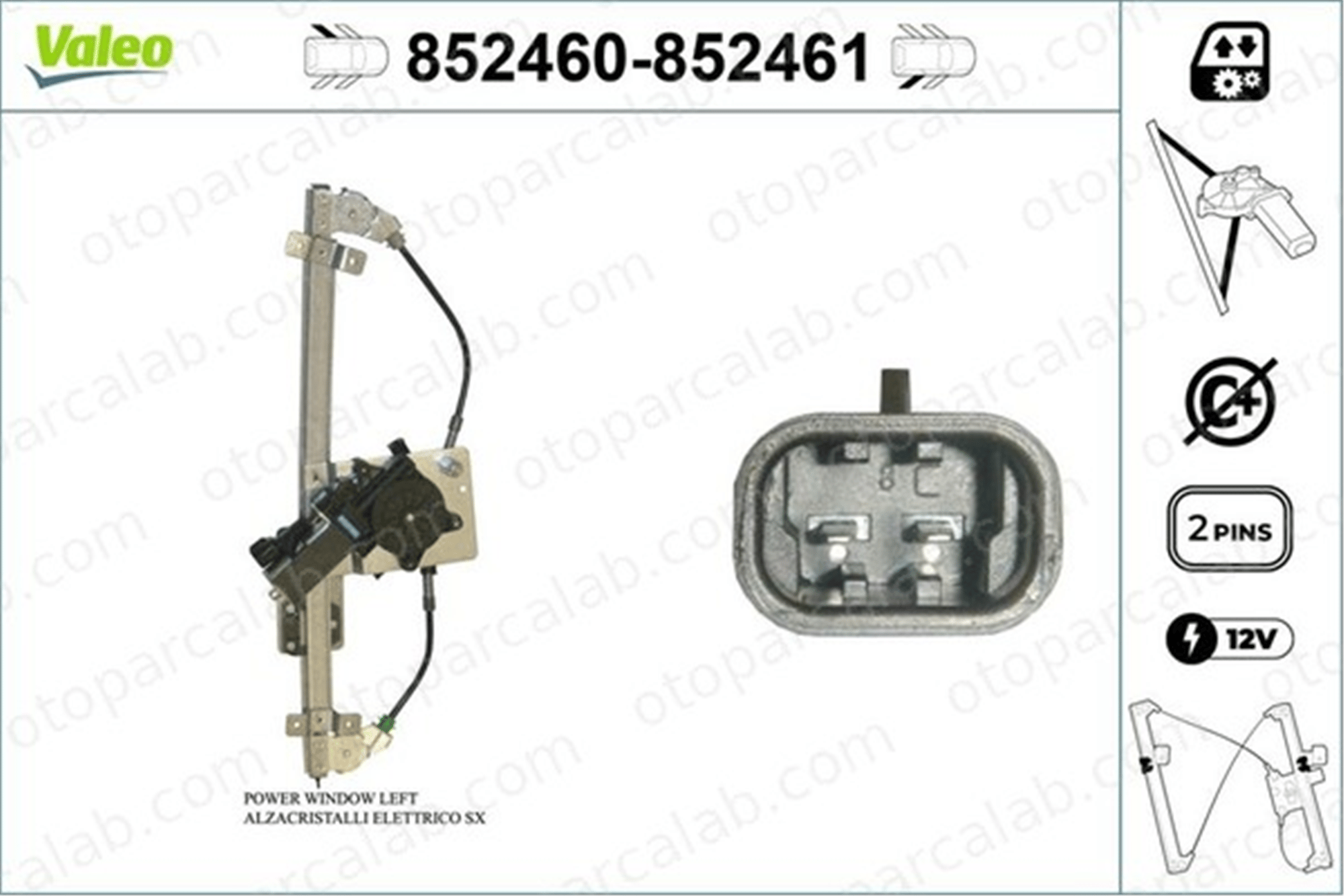 VALEO 852460 Cam Krikosu Arka Sol OPEL ASTRA G Station wagon ASTRA G Sedan 5140015 90521877