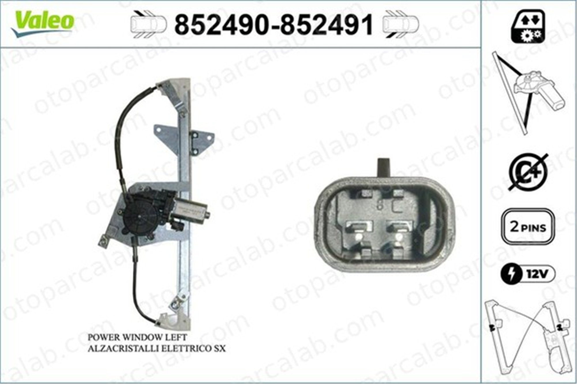 VALEO 852490 Cam Krikosu Arka Sol SAAB 9-3 Station wagon 9-3 12788801 1278891