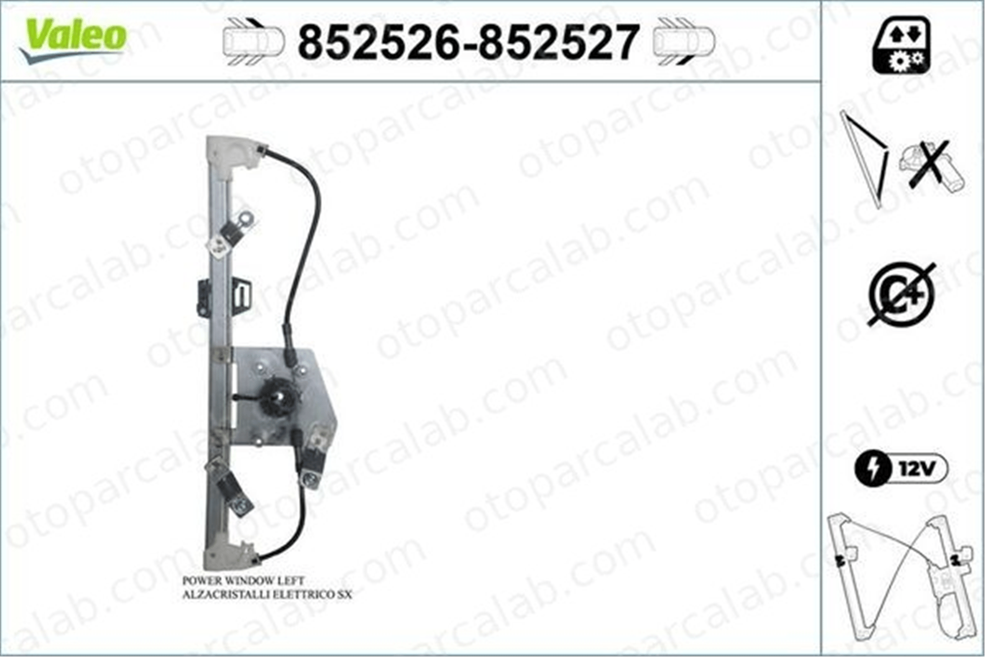 VALEO 852527 Cam Krikosu Ön Sağ FIAT TIPO Hatchback TIPO Station wagon 51983946 52050176