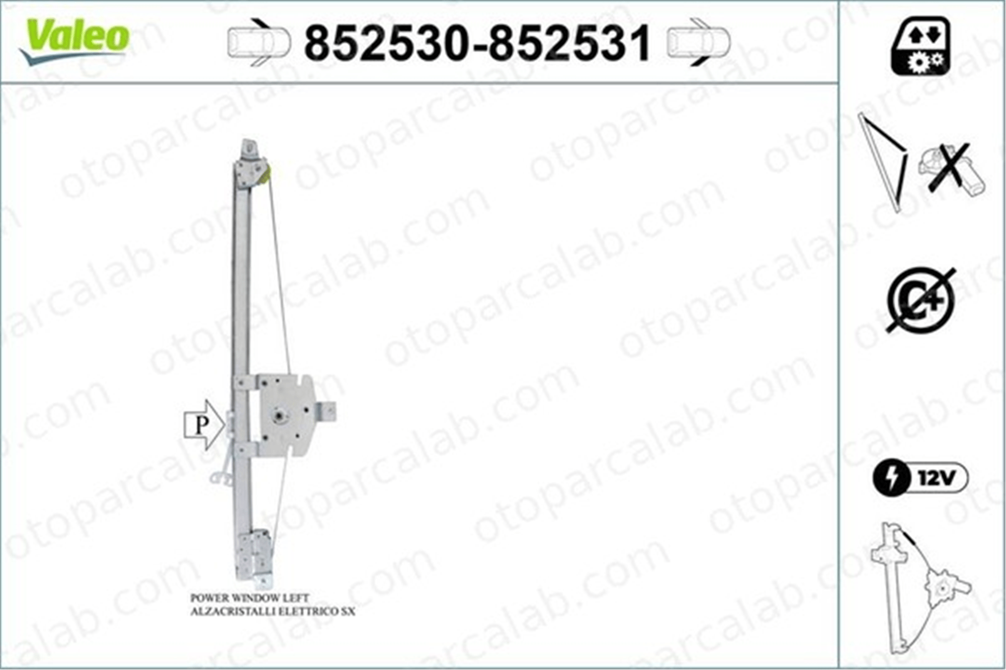 VALEO 852530 Cam Krikosu Ön Sol RENAULT TRAFIC III Minibüs/Otobüs TRAFIC III Panelvan/Van 807216280R93867659 6000617948