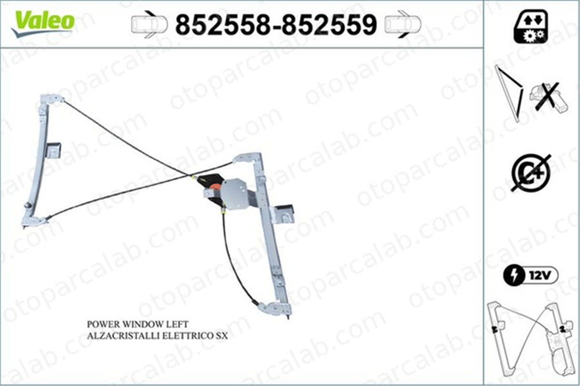 VALEO 852558 Cam Krikosu Ön Sol VW POLO III POLO 6N3837461A 6N3837461C