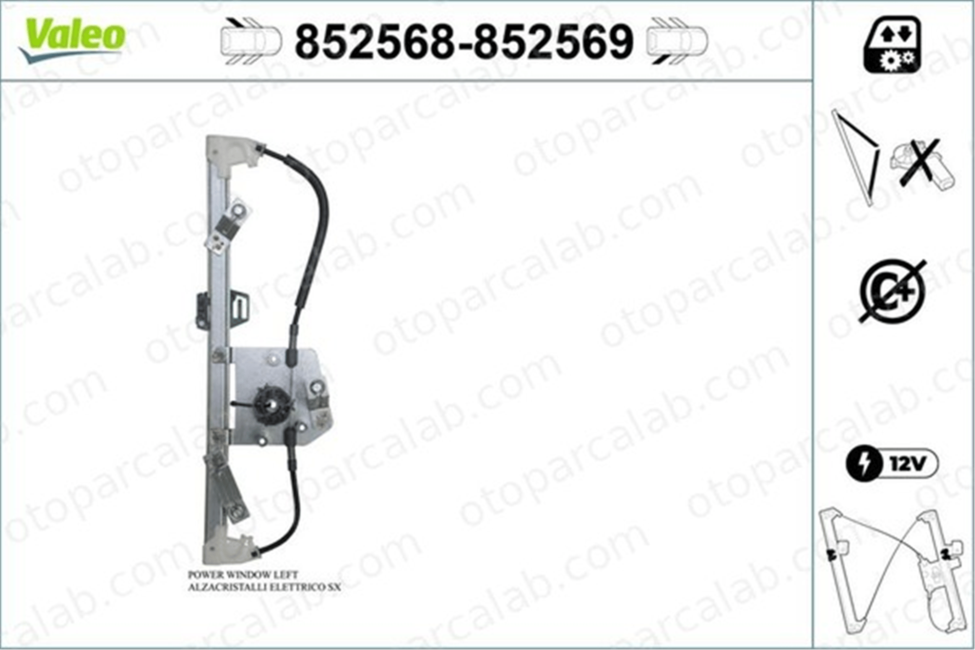 VALEO 852568 Cam Krikosu Arka Sol FIAT TIPO Hatchback TIPO Station wagon 52093915 51983940