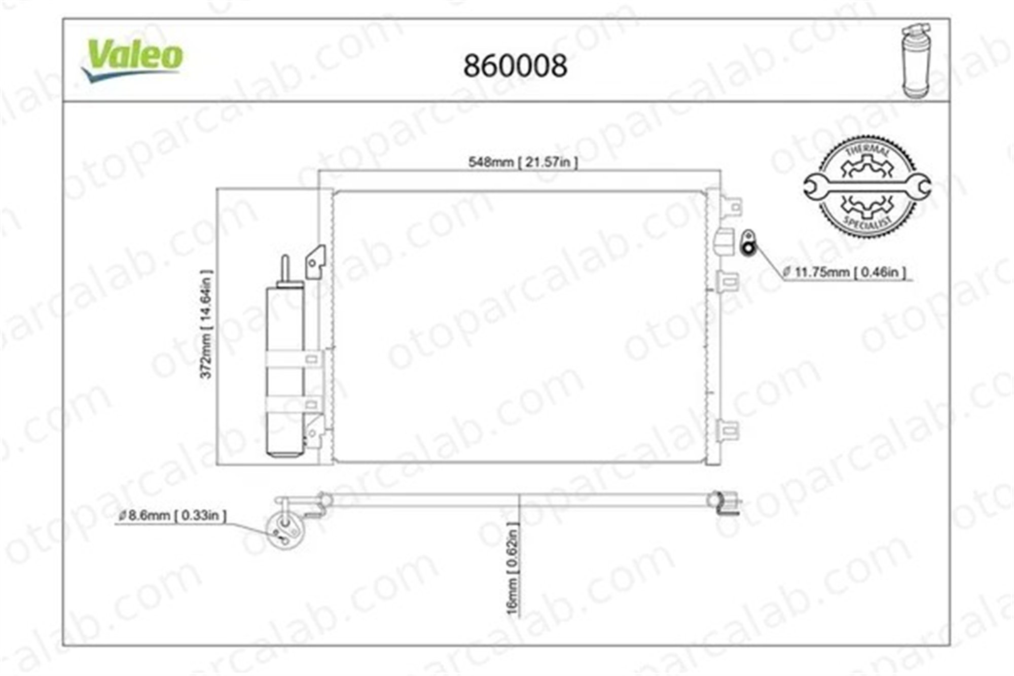 VALEO 860008 Klima Radyatörü RENAULT CLIO II KANGOO Express 7700428083 8200086193