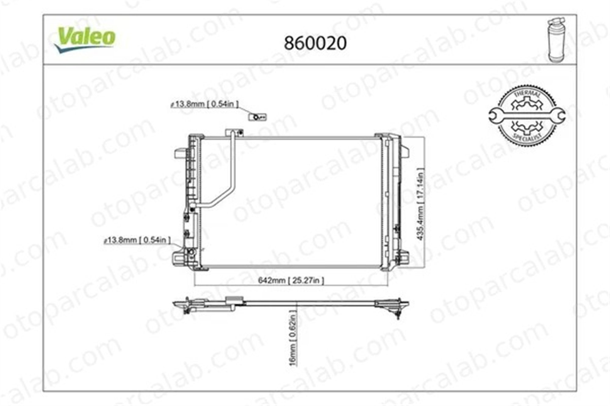 VALEO 860020 Klima Radyatörü MERCEDES-BENZ C-SERISI E-SERISI 2045000254 2045000654