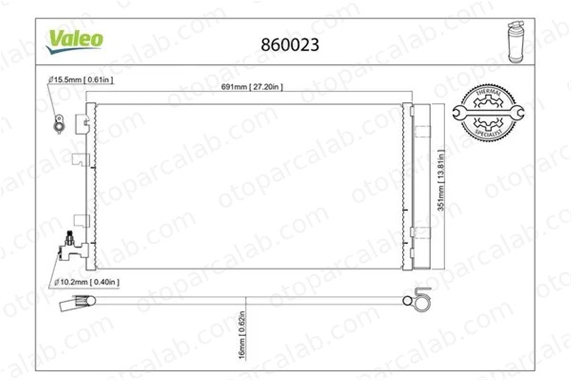 VALEO 860023 Klima Radyatörü RENAULT MEGANE III Coupe MEGANE III Hatchback 921100001R 921000005R