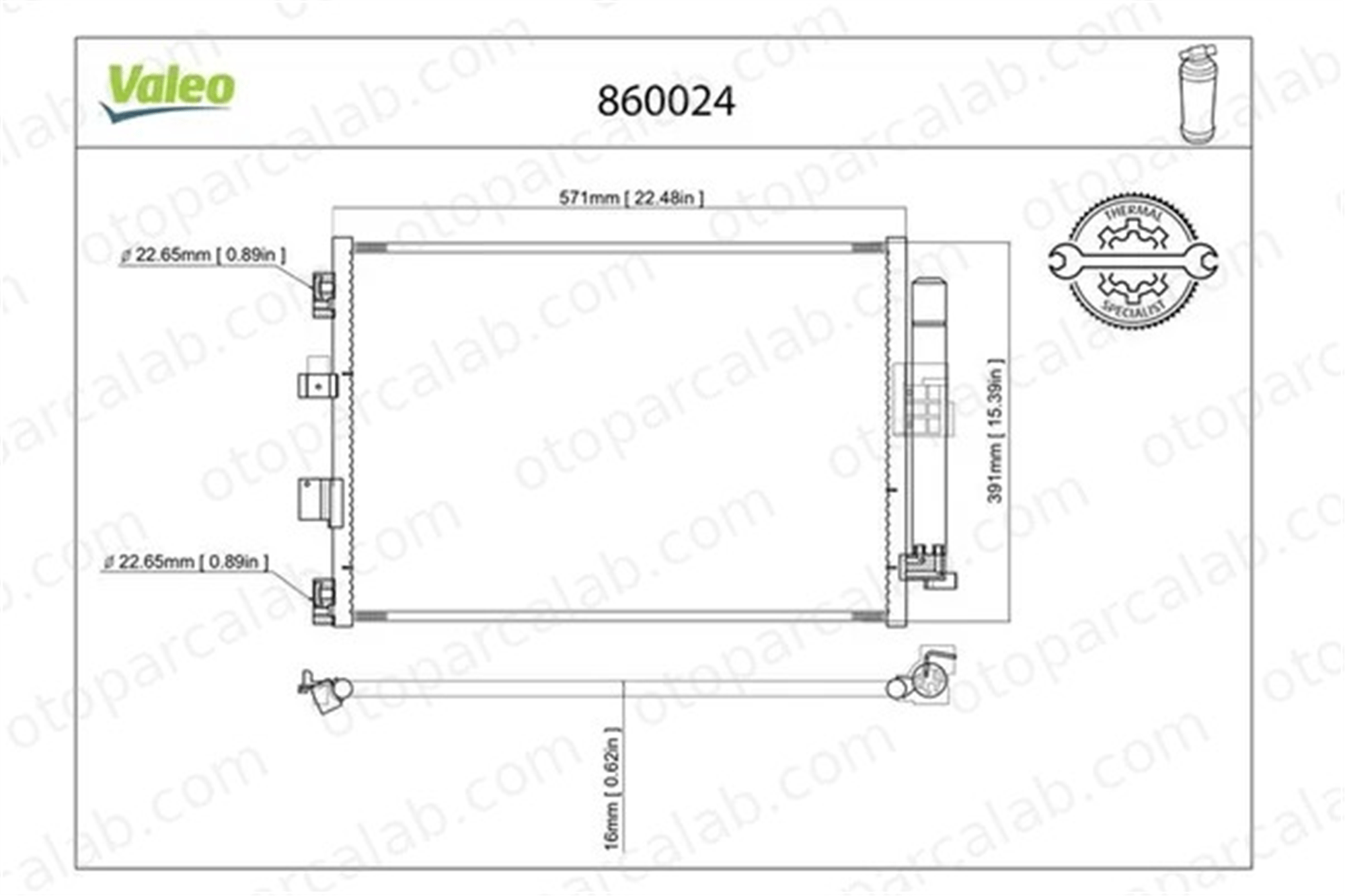 VALEO 860024 Klima Radyatörü FORD TOURNEO CONNECT / GRAND TOURNEO CONNECT V408 MPV TRANSIT CONNECT V408 Kasa/büyük limuzin DV6119710AB