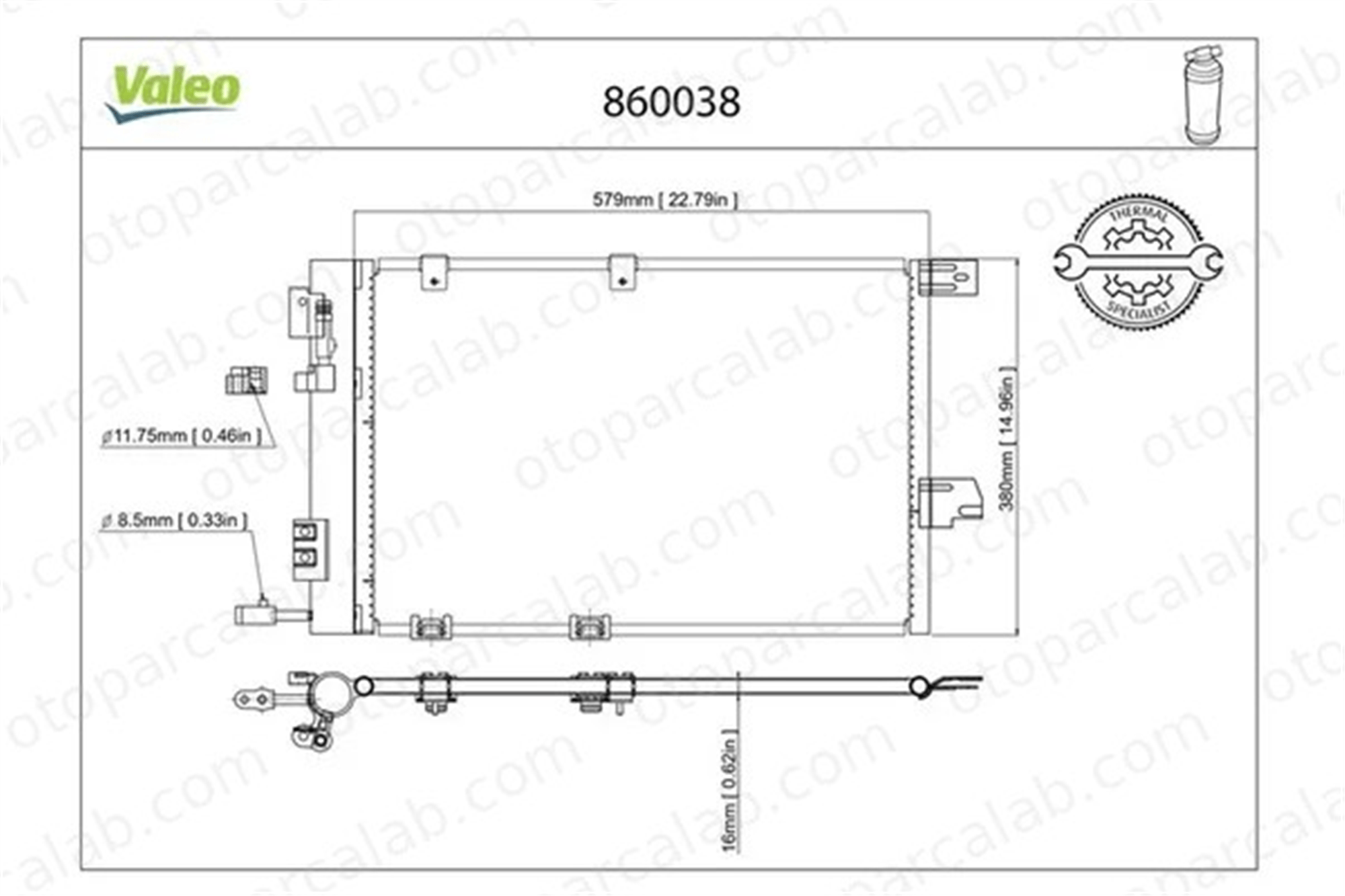 VALEO 860038 Klima Radyatörü OPEL ASTRA G Station wagon ZAFIRA A MPV 1850055 1850057