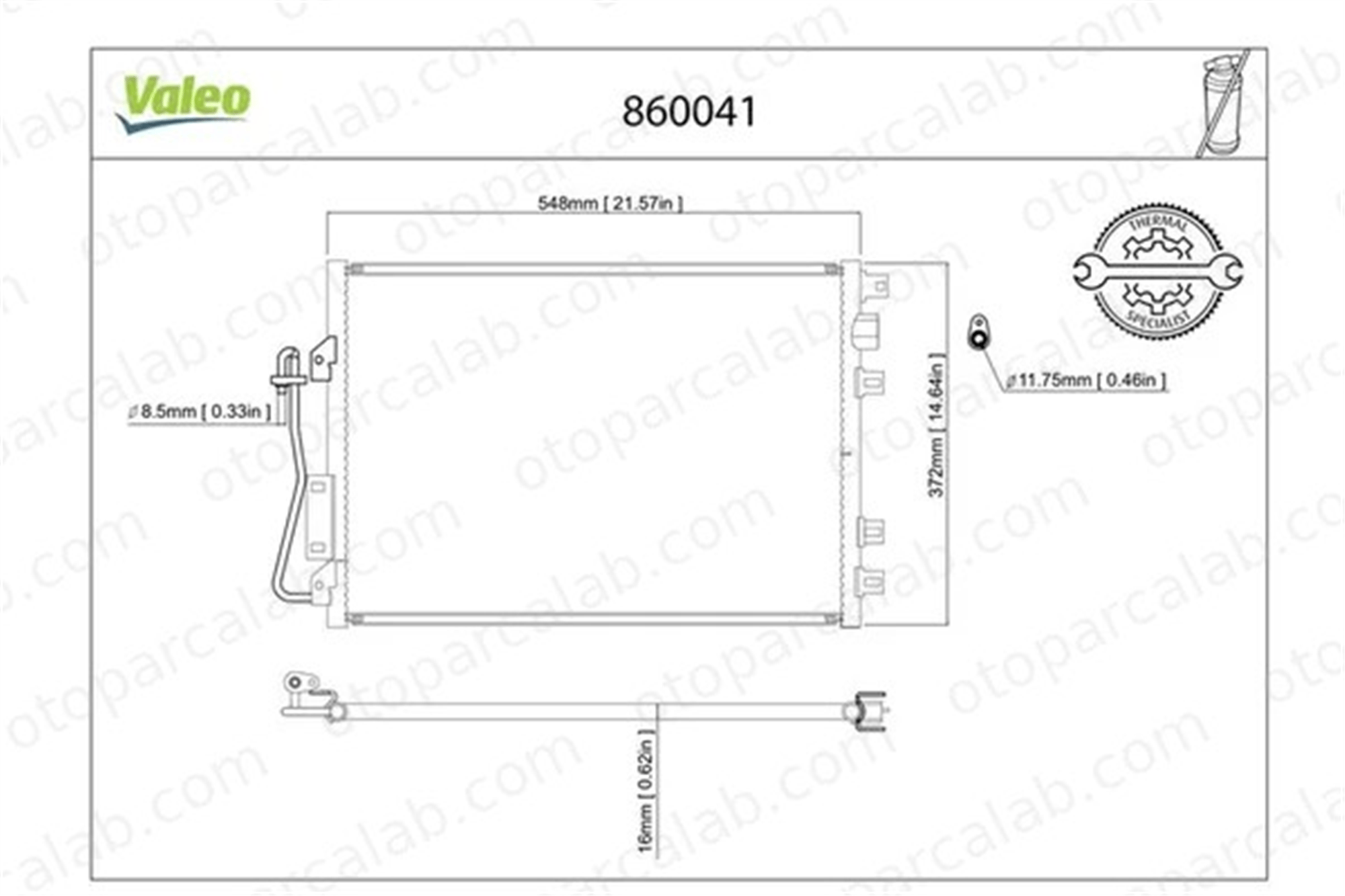 VALEO 860041 Klima Radyatörü RENAULT KANGOO KANGOO Express 8200221132 2765000Q0G