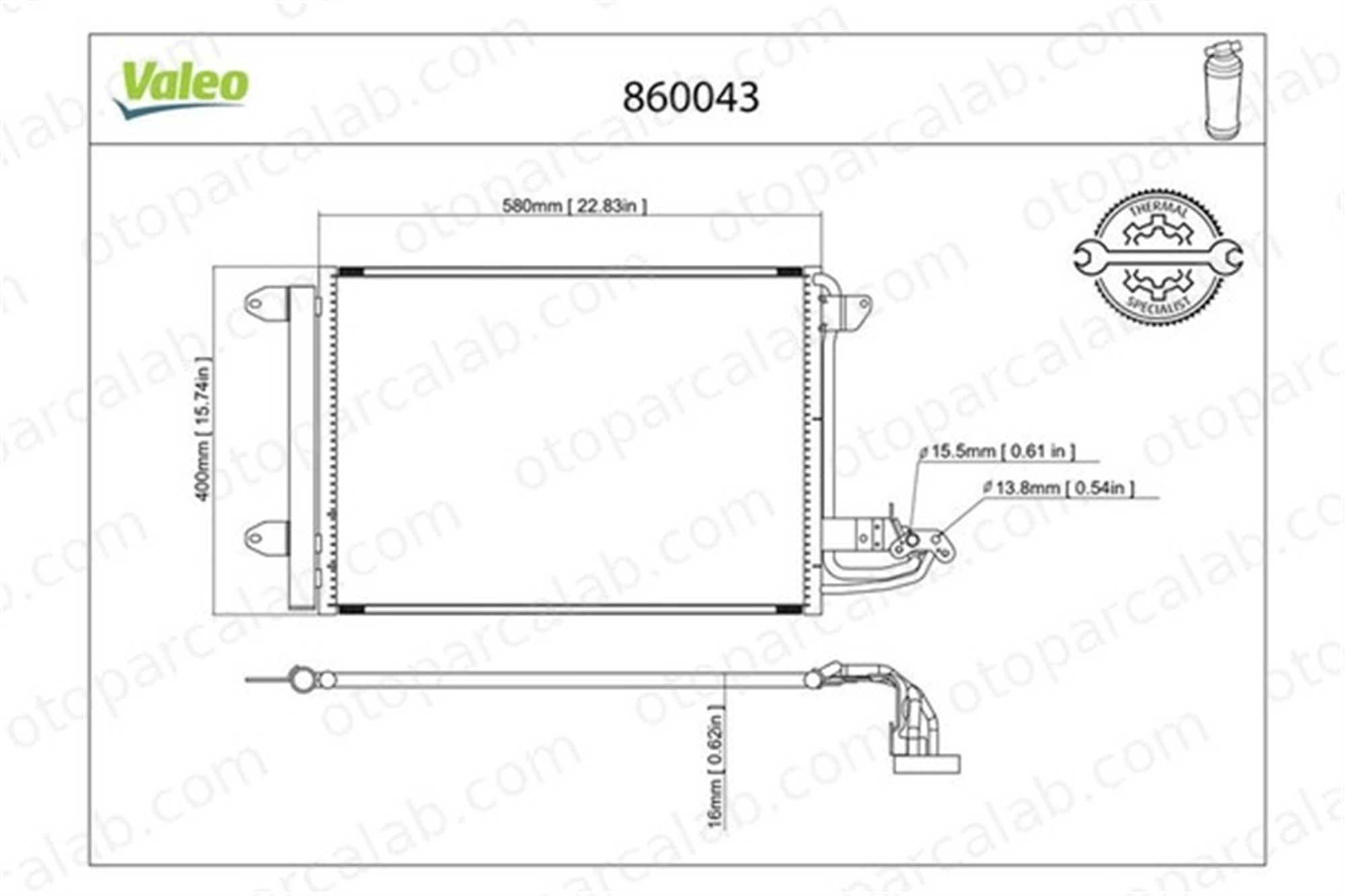 VALEO 860043 Klima Radyatörü SKODA OCTAVIA II Combi AUDI A3 1K0820411Q 1K0820411F