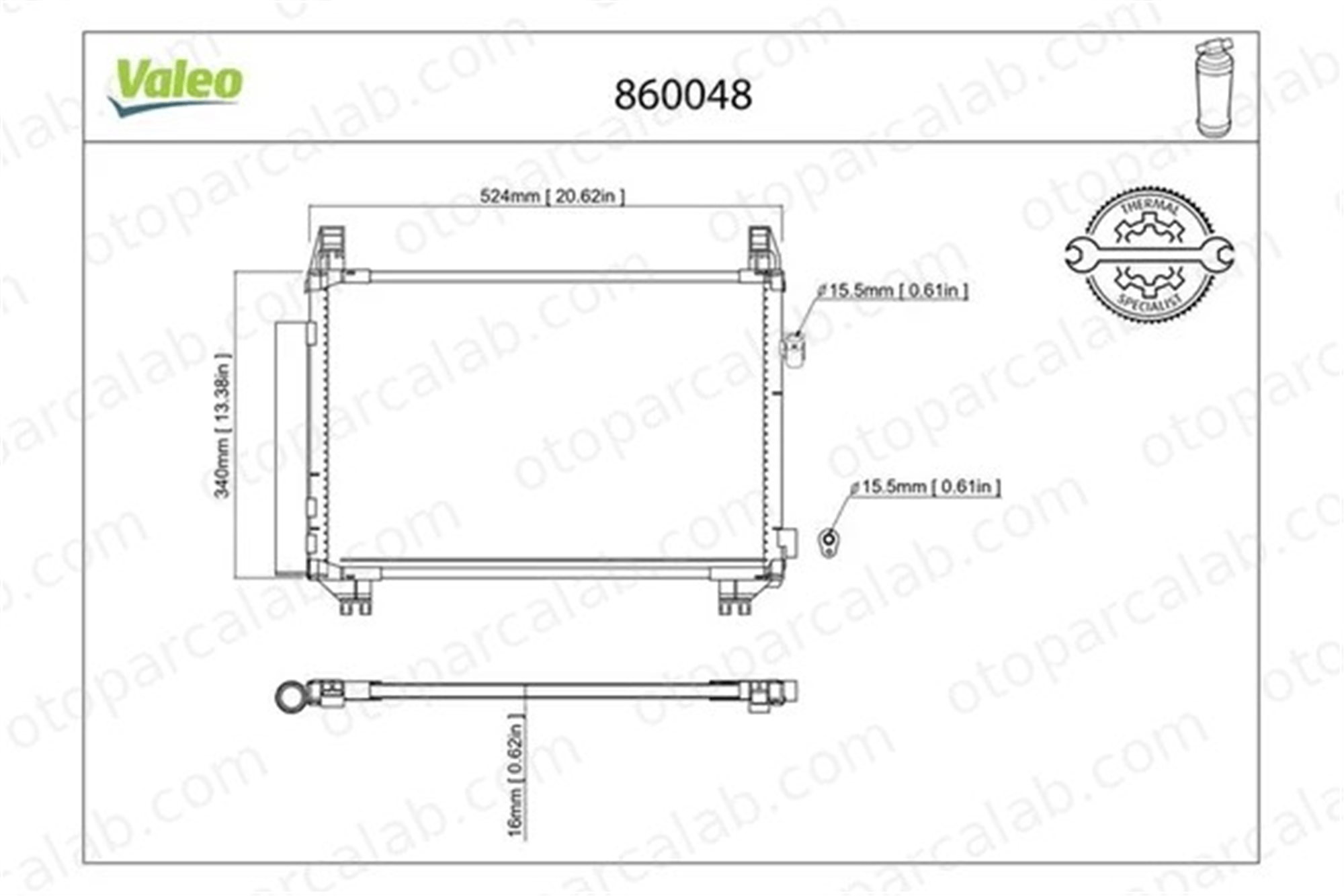 VALEO 860048 Klima Radyatörü TOYOTA YARIS 884600D210 884600D060