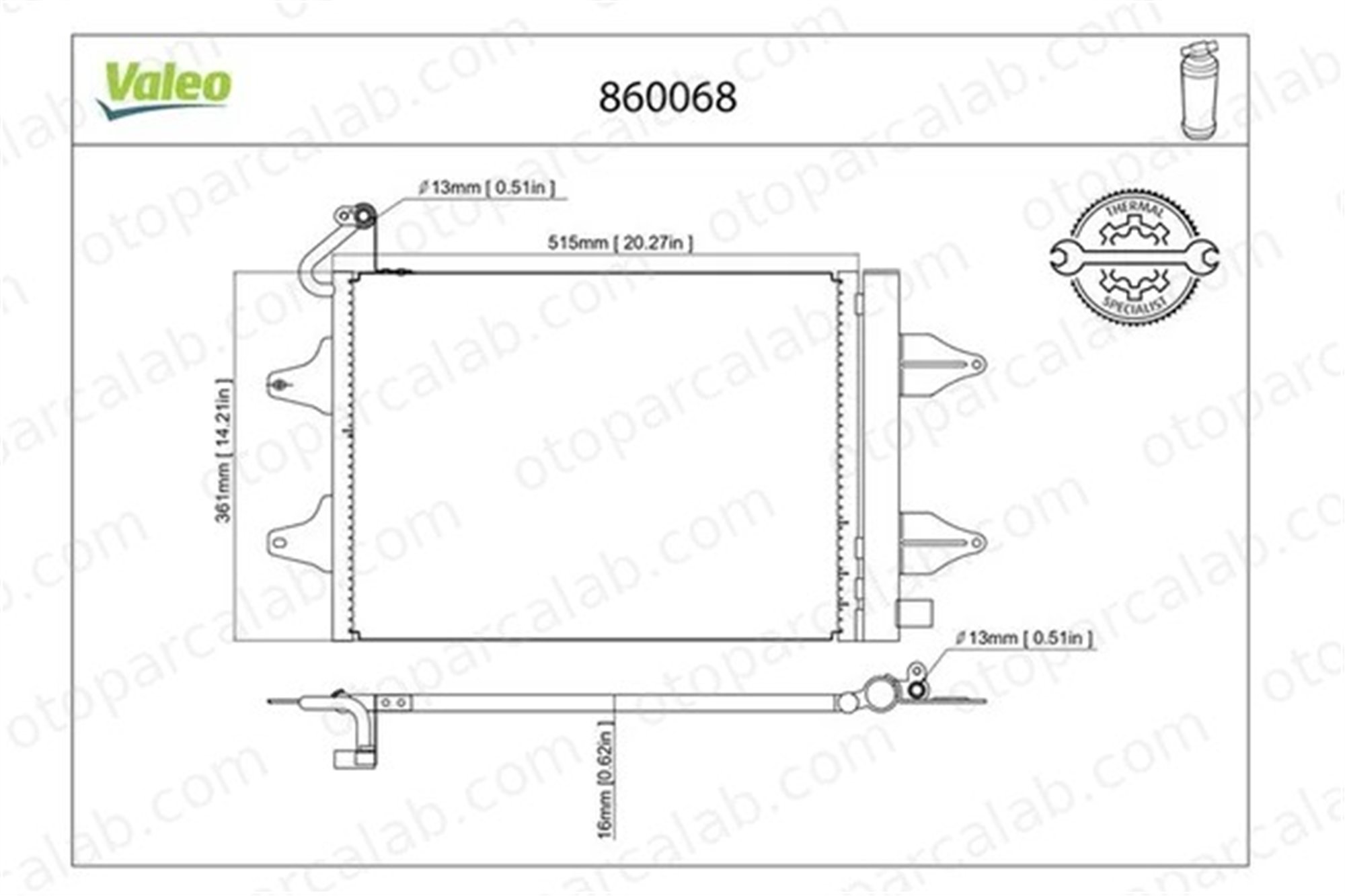 VALEO 860068 Klima Radyatörü SEAT IBIZA III VW POLO 6Q0820411K 6Q0820411