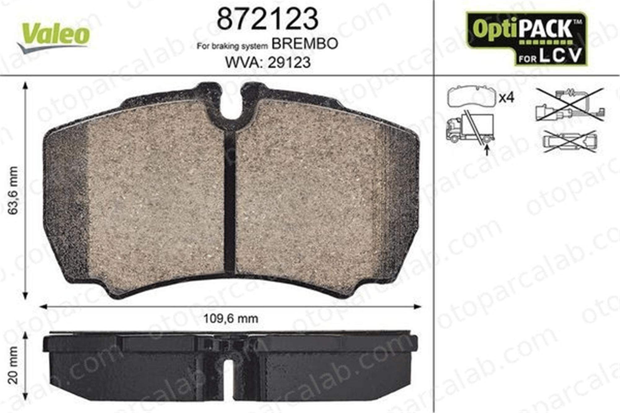VALEO 872123 Fren Disk Balata Arka IVECO DAILY III Panelvan/Van DAILY III Platform şasi 2991667 42470841
