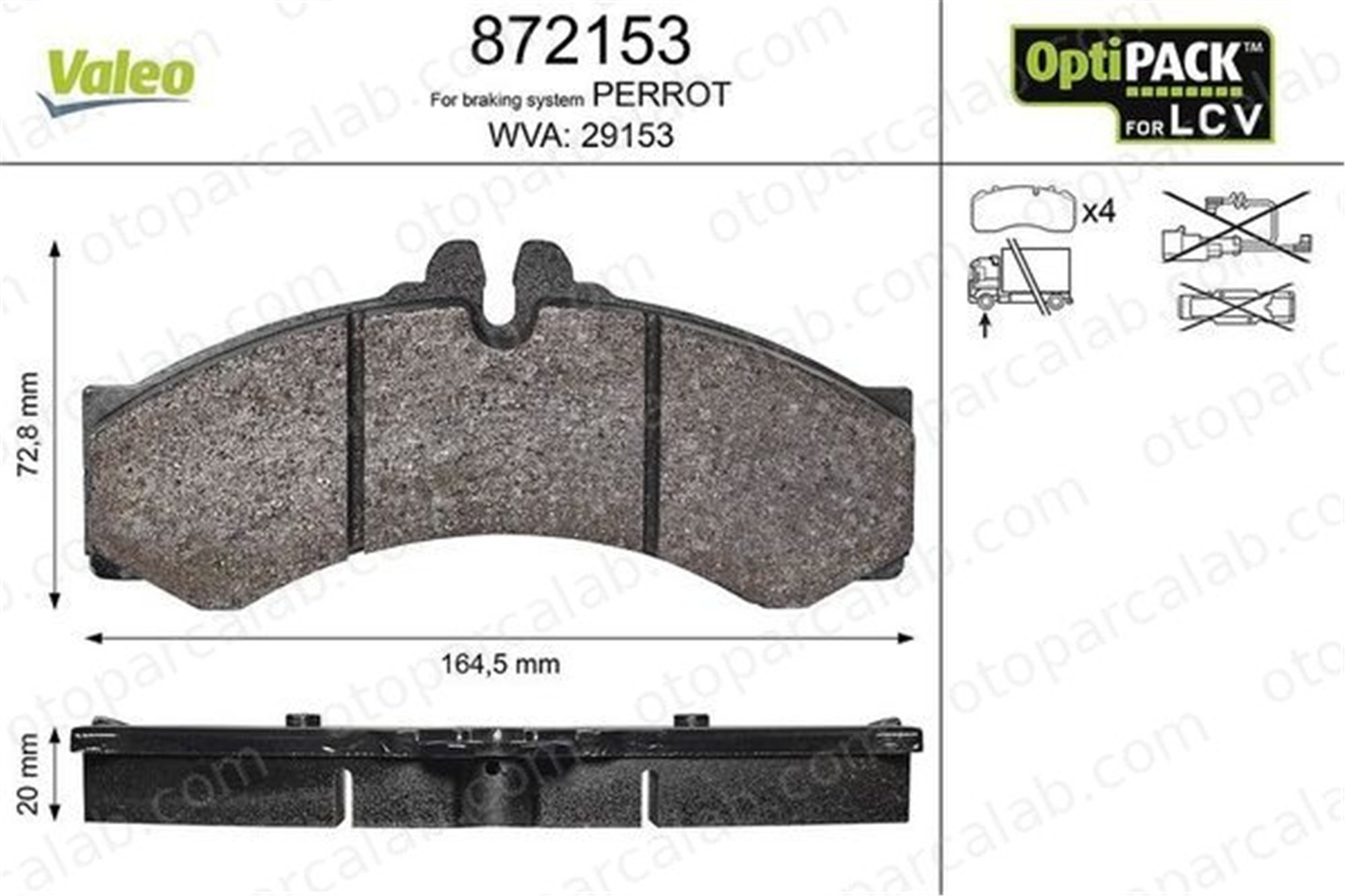 VALEO 872153 Fren Disk Balata Ön MERCEDES-BENZ SPRINTER 4-t Panelvan/Van SPRINTER 4-t Platform şasi 2D0698151A A0044202420