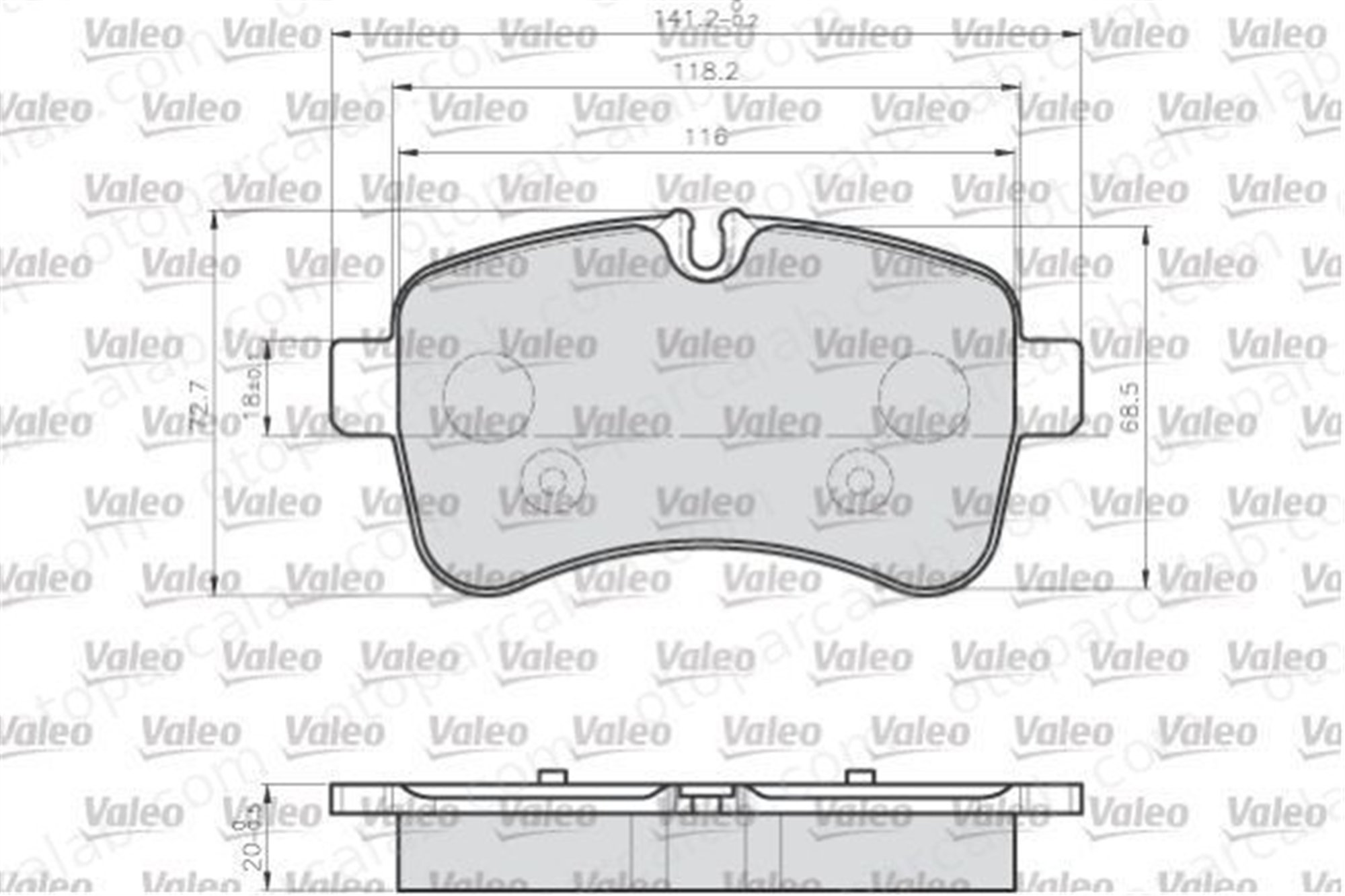 VALEO 872232 Fren Disk Balata Arka IVECO DAILY VI Platform şasi DAILY VI Panelvan/Van 42555917 500055564