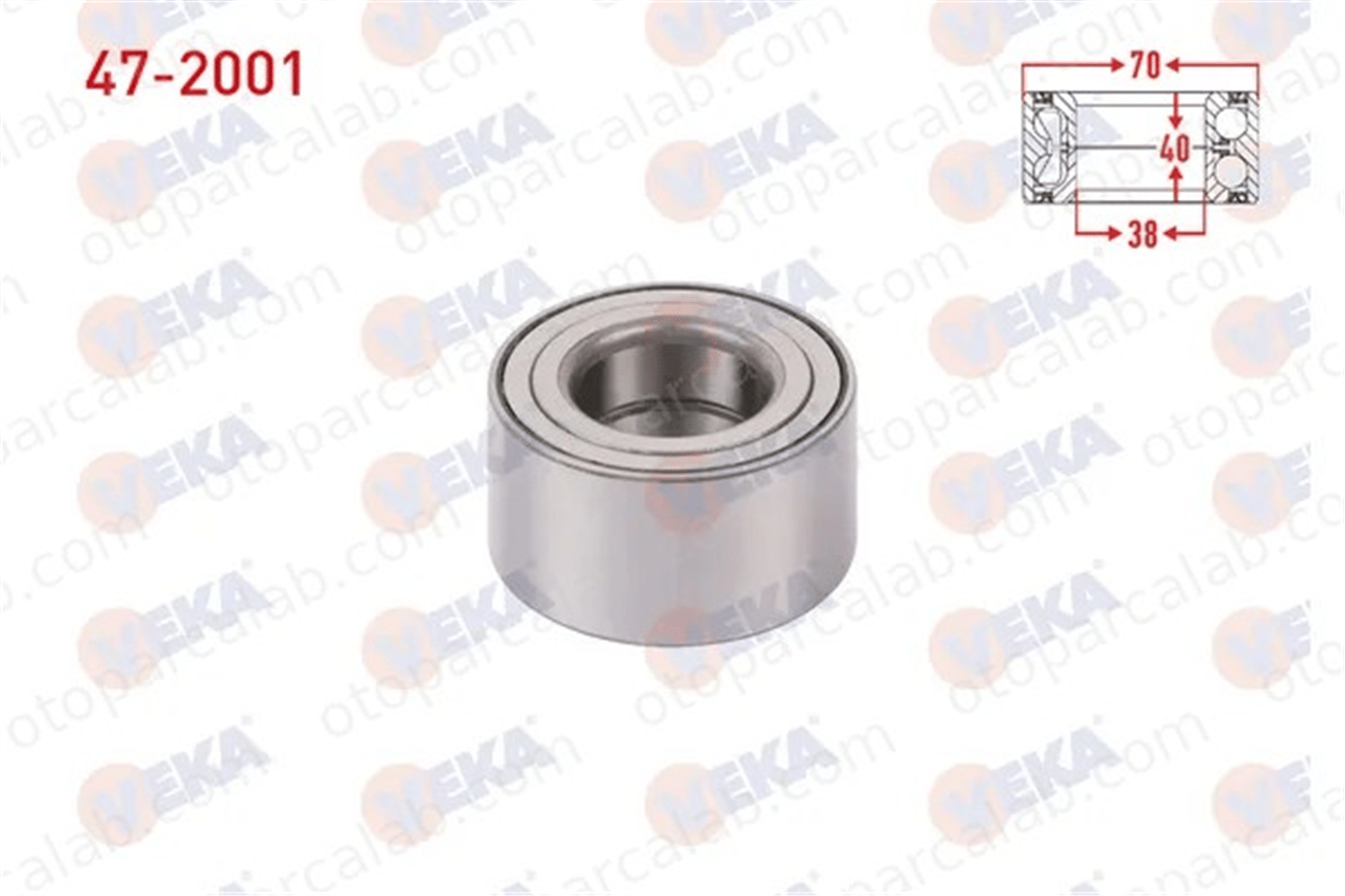 VEKA 47-2001 Teker Rulmanı Ön veya Arka Sağ veya Sol TOYOTA HILUX VIII Pick-up LAND CRUISER PRADO 90080 36043