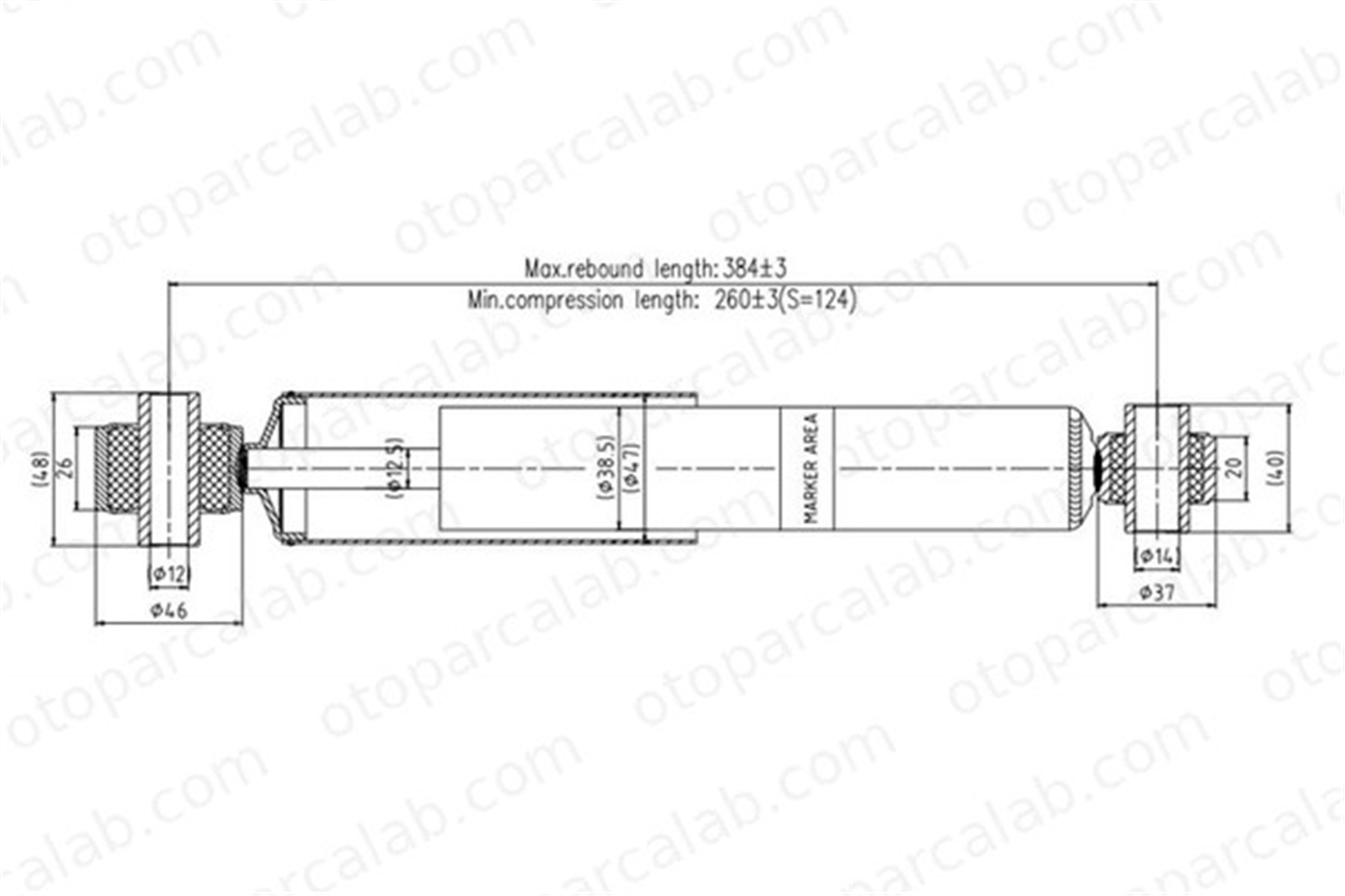 VOTTO A-1401G Amortisör Arka Sağ veya Sol OPEL ASTRA G Sedan ASTRA G Hatchback 436280 436155