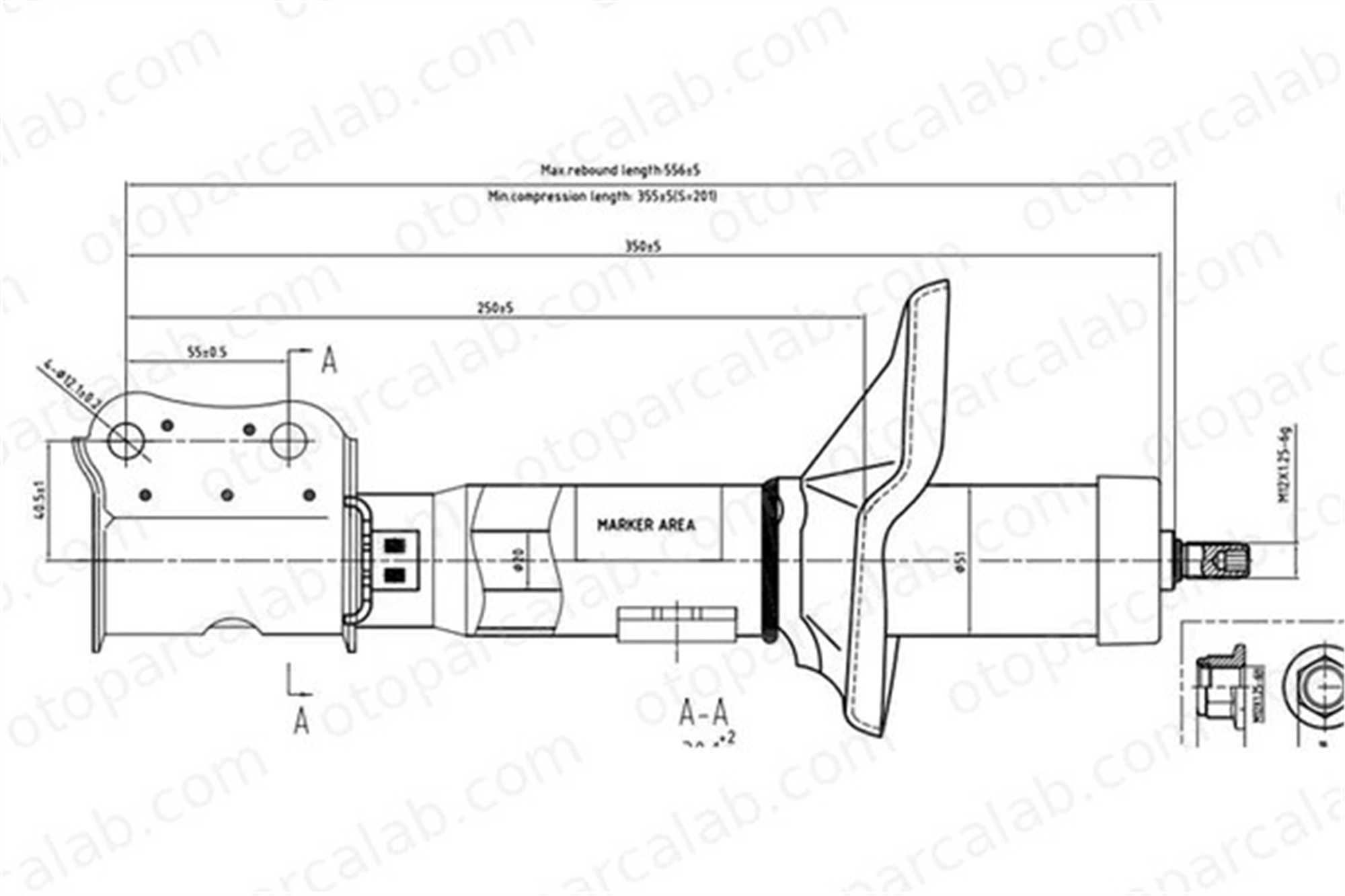 VOTTO A-3203G Amortisör Arka Sağ DAEWOO NUBIRA Sedan NUBIRA Wagon 96289902 96289901