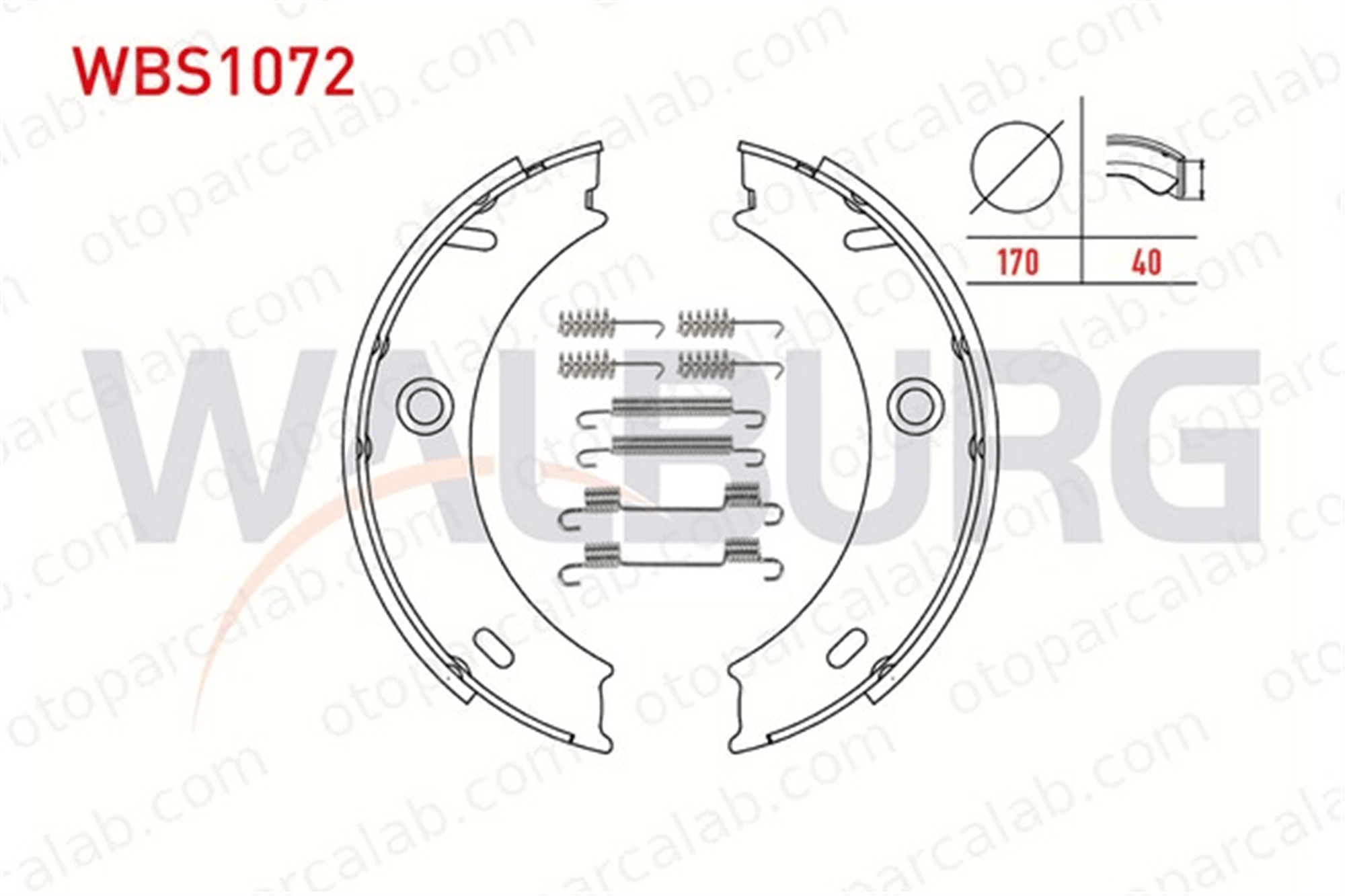 WALBURG WBS1072 El Fren Balatası MERCEDES-BENZ SPRINTER 4-t Panelvan/Van SPRINTER 4-t Platform şasi 24205920 2D0609538A