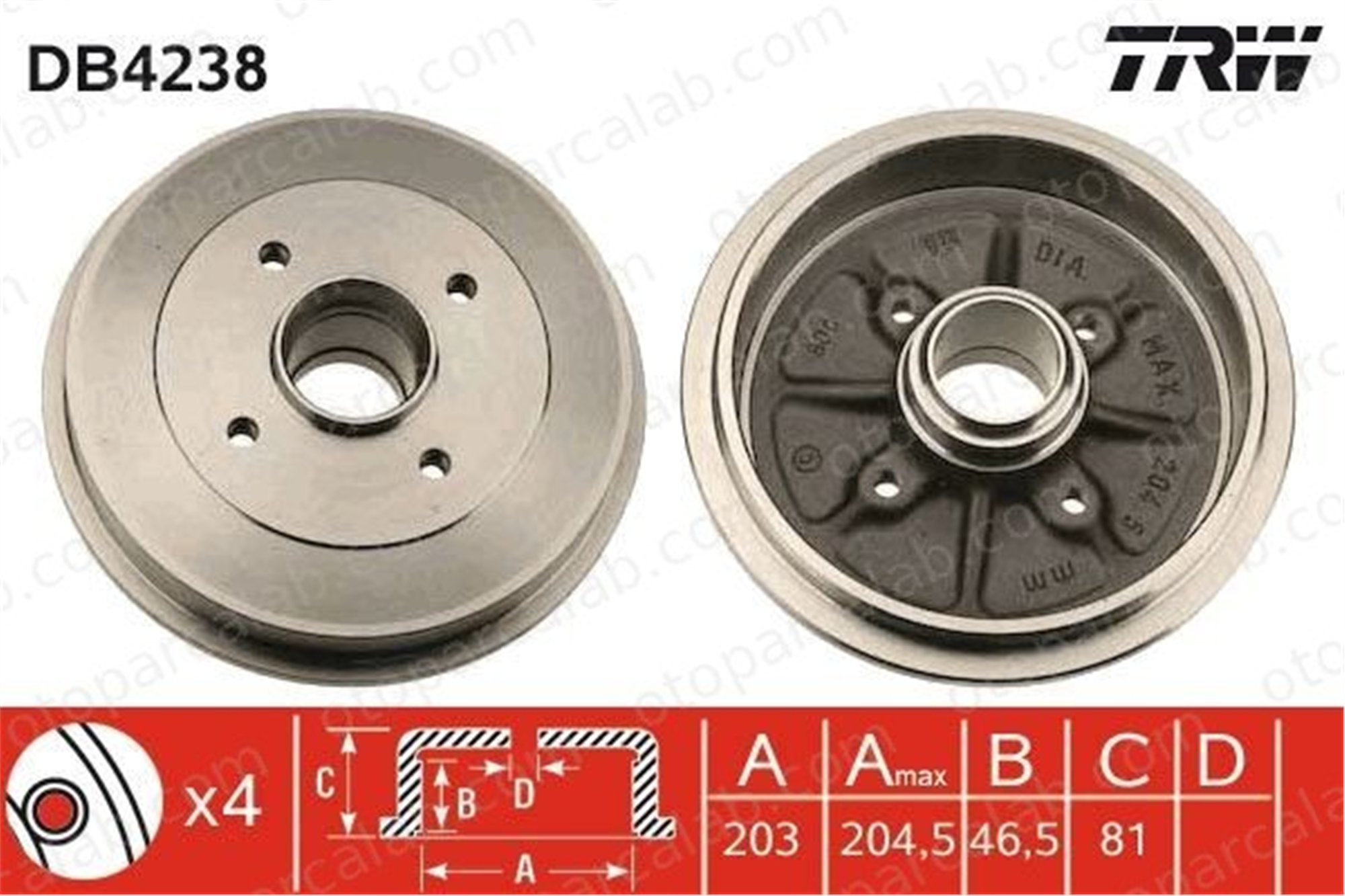 WALBURG WDR1004 Kampana Arka Sağ veya Sol CITROËN XSARA PEUGEOT 306 424740 ZQ51010780