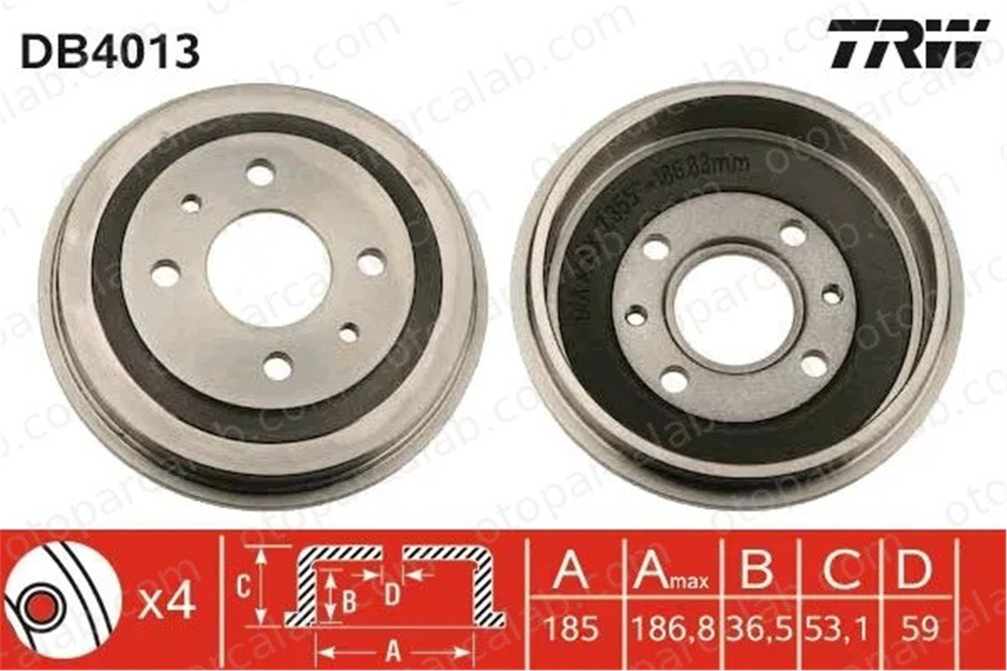 WALBURG WDR1014 Kampana Arka Sağ veya Sol FIAT UNO PANDA 5974792 5975061