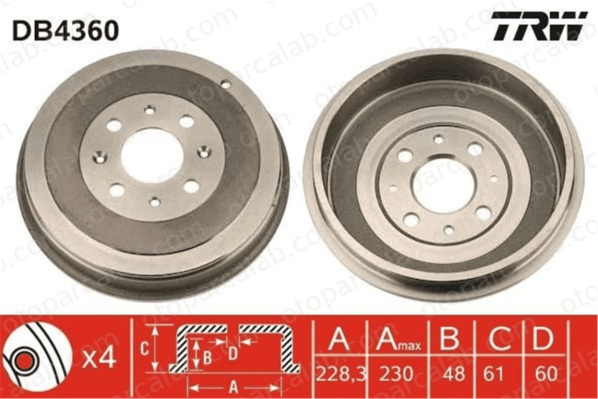 WALBURG WDR1044 Kampana Arka Sağ veya Sol FIAT PUNTO OPEL CORSA D 51901443 51901444