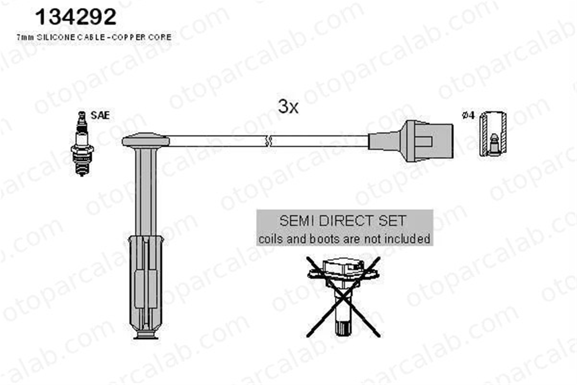 WENDERPARTS MA0300890987 Buji Kablosu MERCEDES-BENZ E-SERISI E-SERISI T-Model 0300890987 ZEF987 NGK