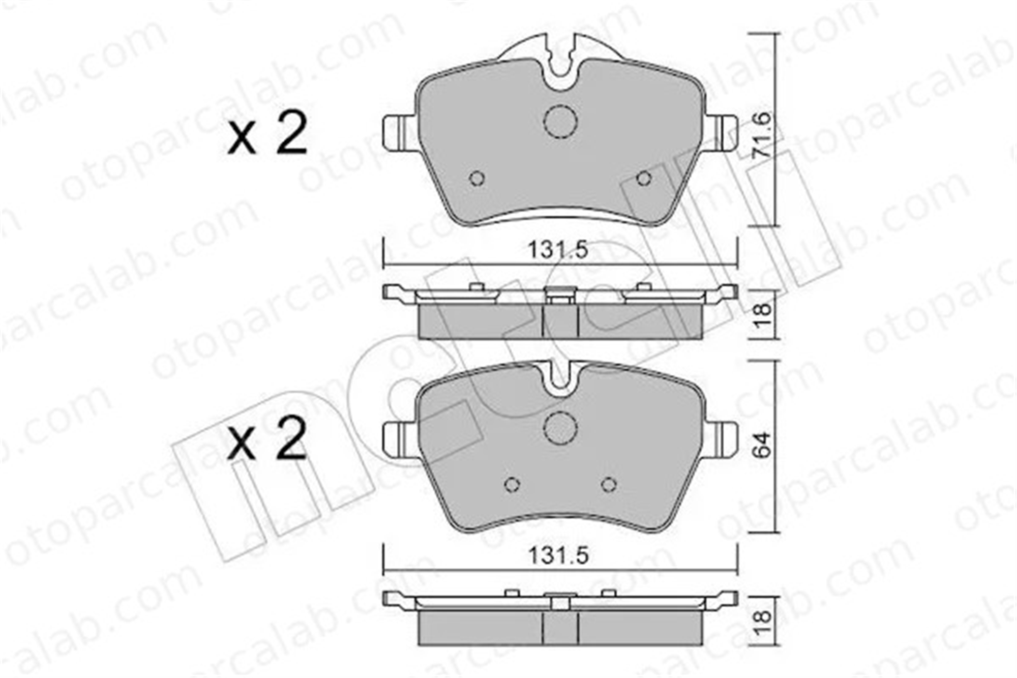 WGN WBP-MC002 Fren Disk Balata Ön MINI MINI COUNTRYMAN MINI PACEMAN 34116770251 34116778320