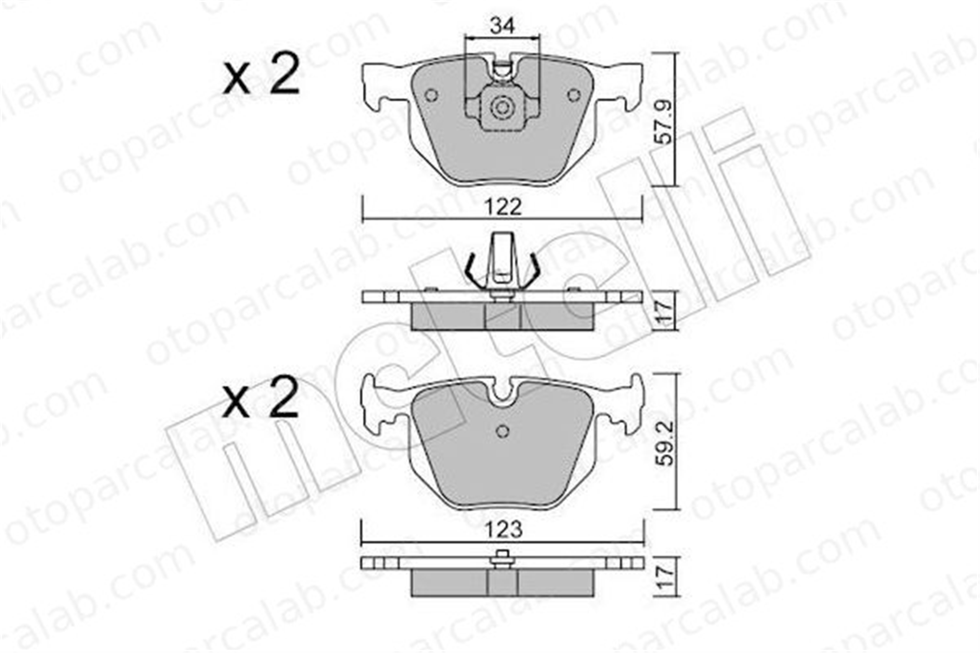 WONGA 271066 Fren Disk Balata Arka BMW 7 34216758870 34216761285