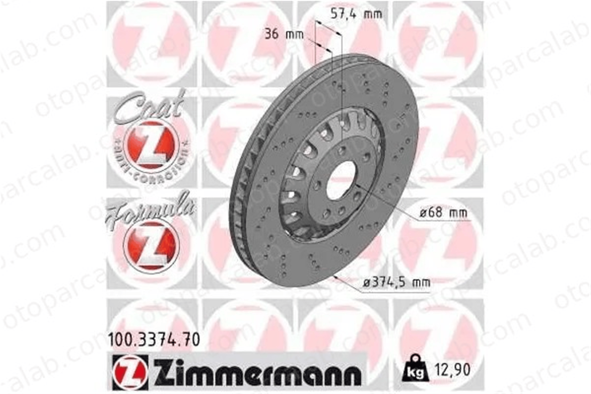 ZIMMERMANN 100.3374.70 Fren Disk Ayna Ön Sağ ve Sol AUDI A6 C8 A6 C8 Avant 4M0615301AD 4M0615301AS