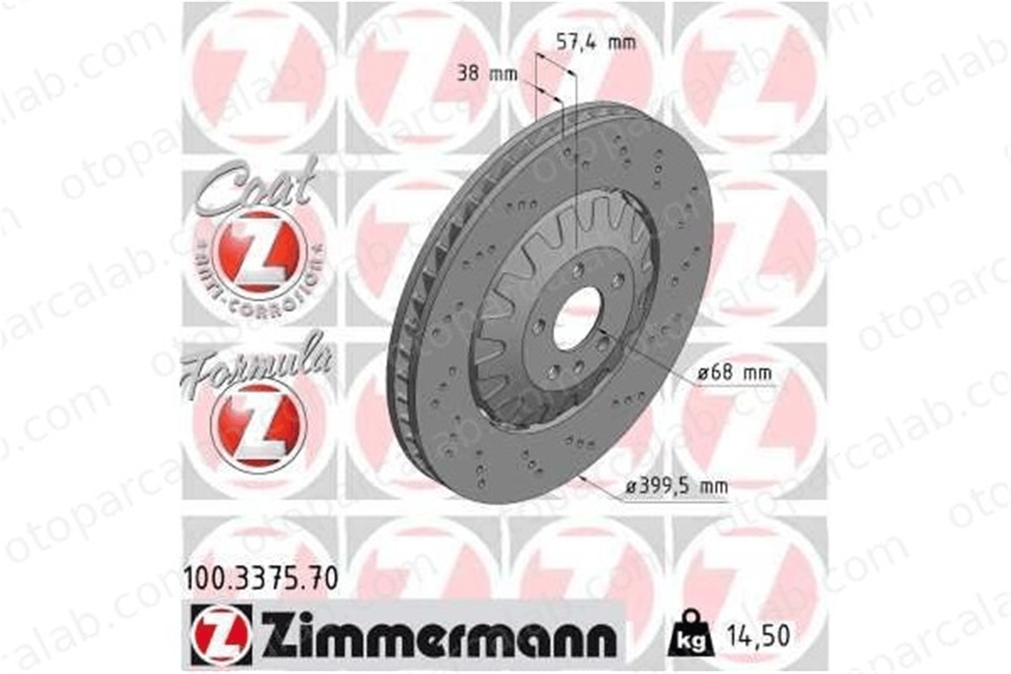 ZIMMERMANN 100.3375.70 Fren Disk Ayna Ön Sağ ve Sol AUDI A6 C8 A6 C8 Avant 4KE615301 4M0615301AE