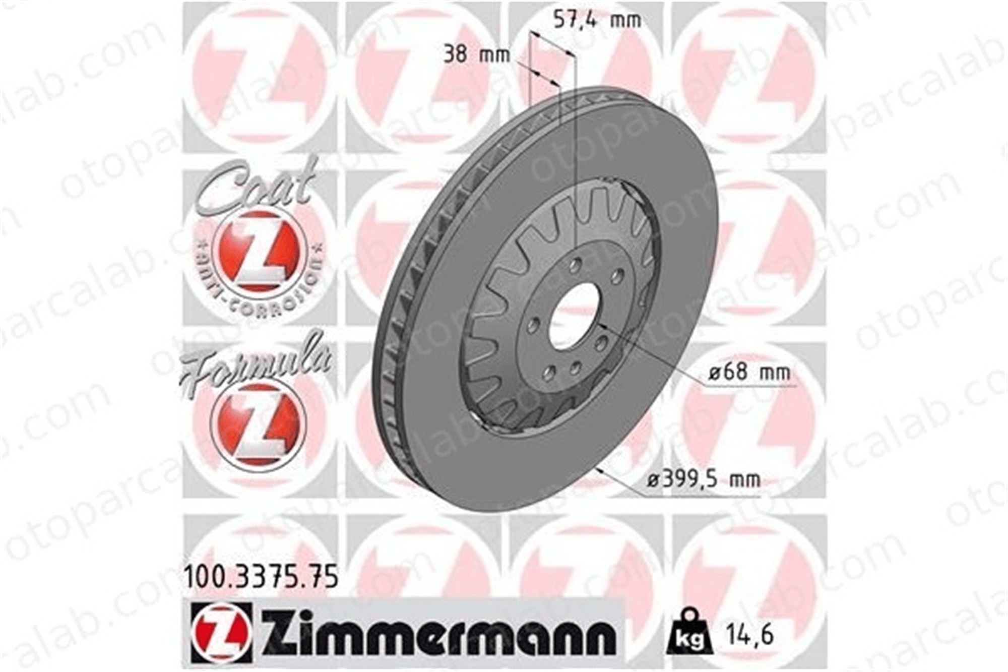 ZIMMERMANN 100.3375.75 Fren Disk Ayna Ön Sağ ve Sol AUDI A6 C8 A6 C8 Avant 4KE615301 4M0615301AE
