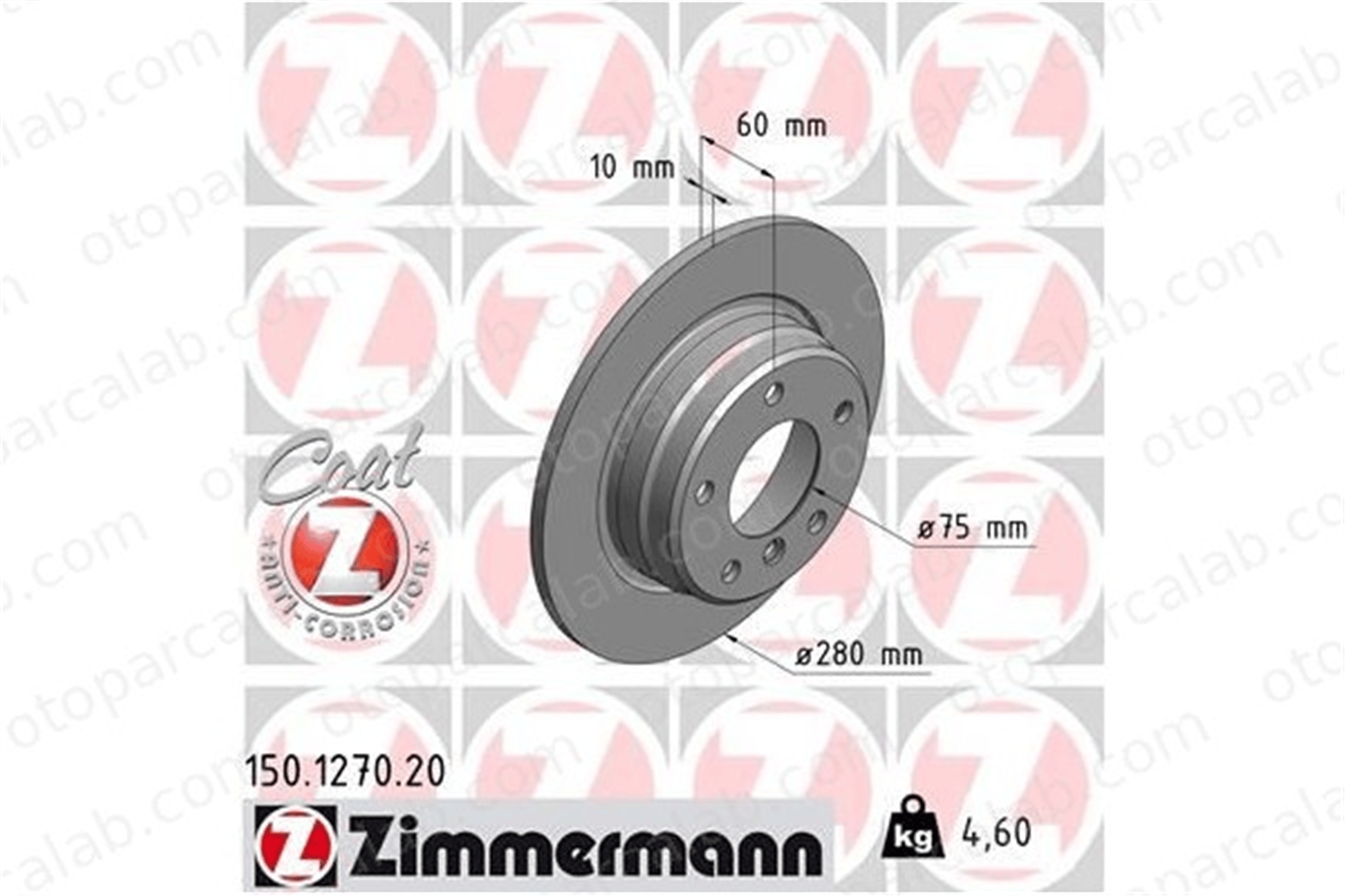 ZIMMERMANN 150.1270.20 Fren Disk Ayna Arka Sağ ve Sol BMW 3 3 Coupe 34216864051 34211158936