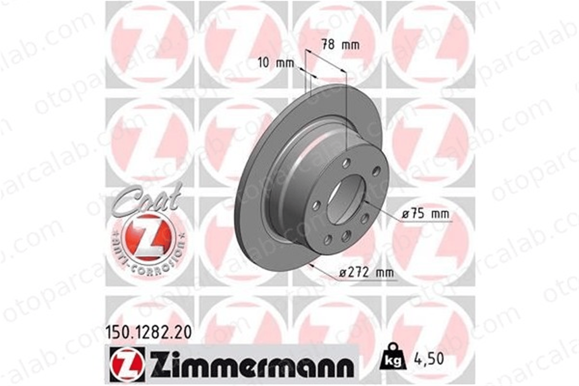 ZIMMERMANN 150.1282.20 Fren Disk Ayna Arka Sağ ve Sol BMW 3 Compact 34211160809 34216758552