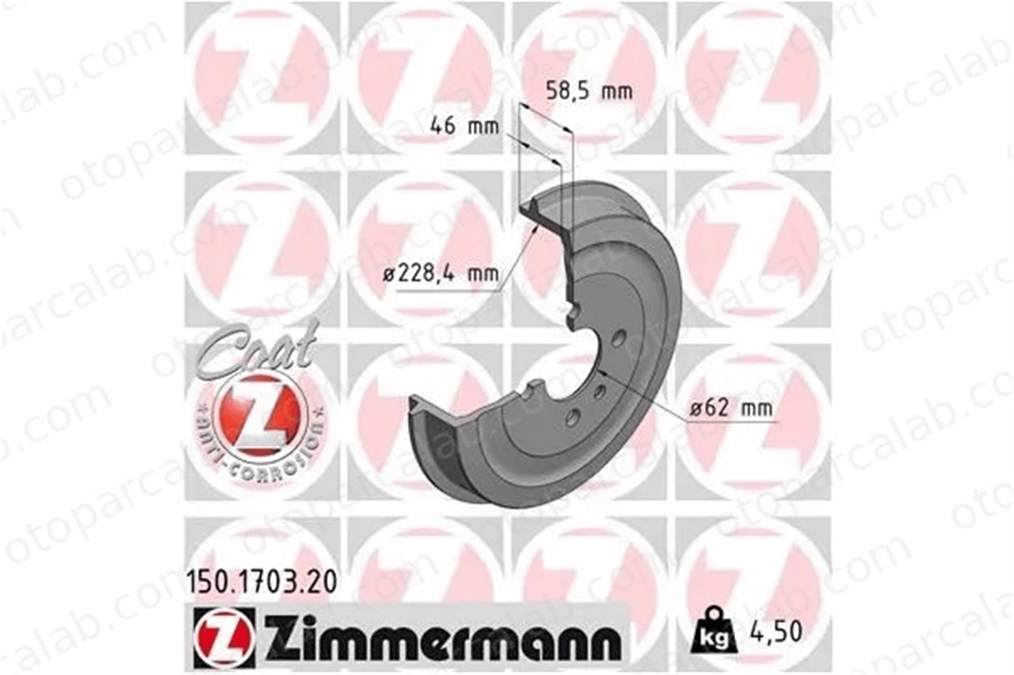 ZIMMERMANN 150.1703.20 Kampana Arka Sağ veya Sol BMW 3 3 Cabrio 34211156297 34211158556