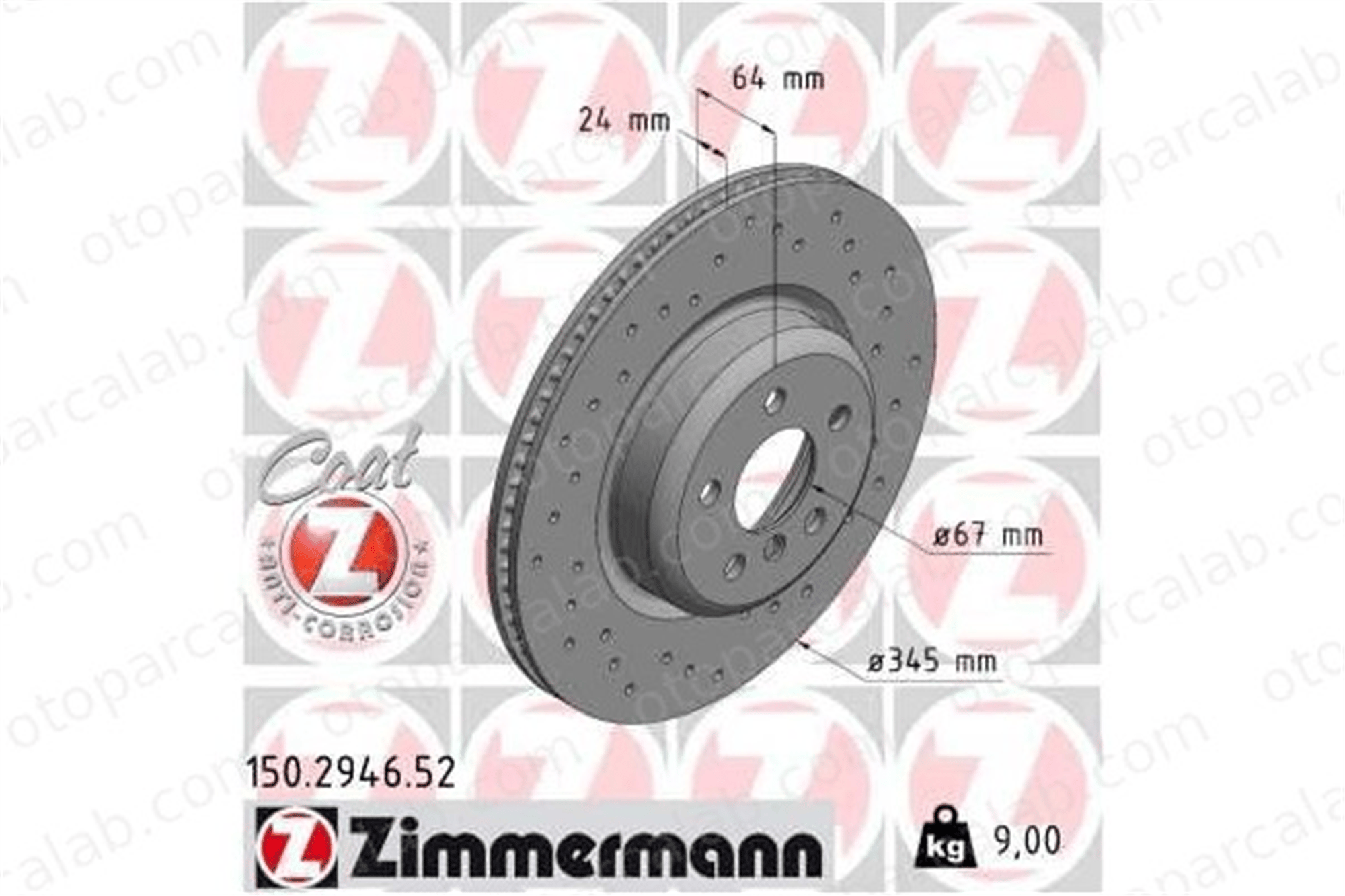 ZIMMERMANN 150.2946.52 Fren Disk Ayna Arka Sağ ve Sol BMW 5 3 34216860925 34206880079