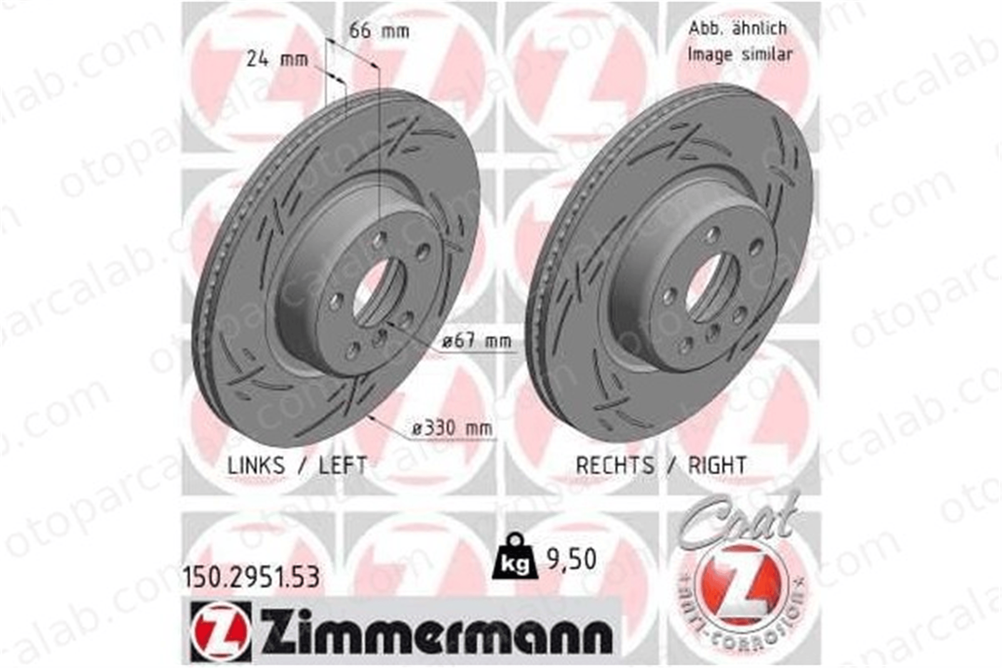 ZIMMERMANN 150.2951.53 Fren Disk Ayna Ön Sağ ve Sol BMW 5 X3 34106865722 34106880072
