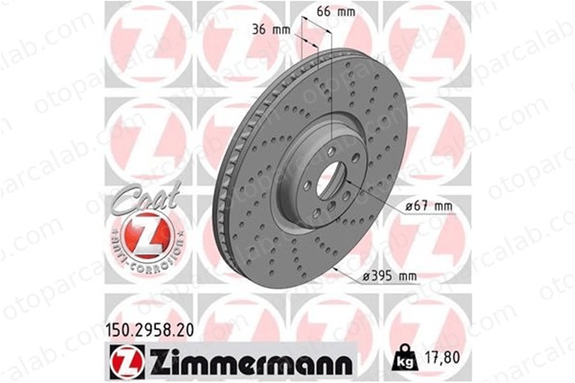 ZIMMERMANN 150.2958.20 Fren Disk Ayna Ön Sağ BMW 5 5 Touring 34106887658 34116878046