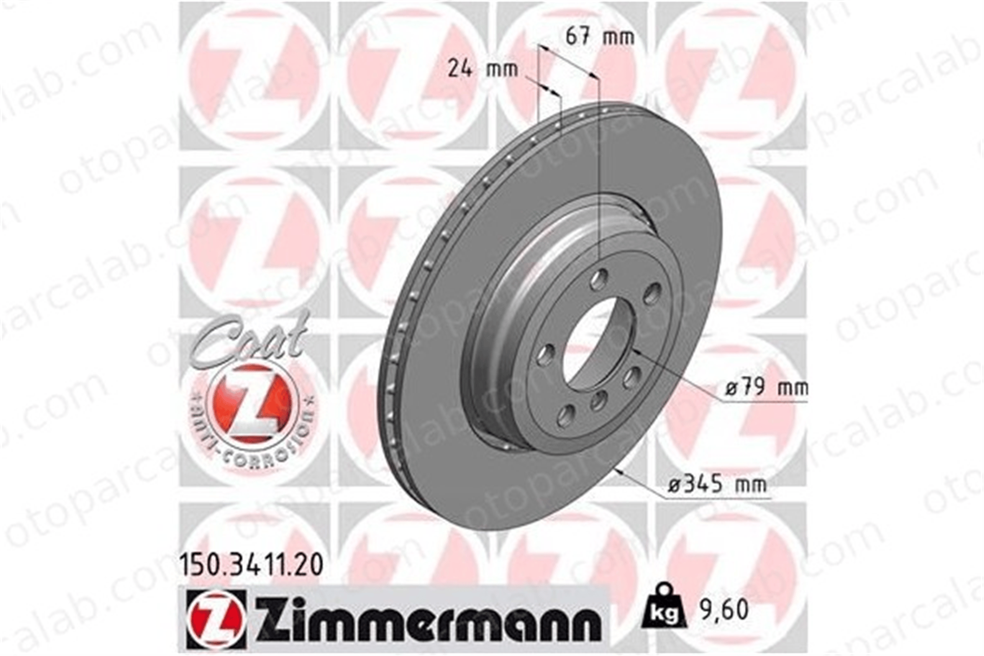 ZIMMERMANN 150.3411.20 Fren Disk Ayna Arka Sağ ve Sol BMW 7 34211166129 34216864046