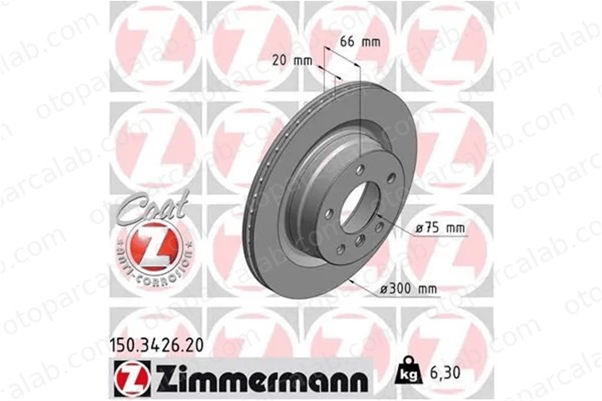 ZIMMERMANN 150.3426.20 Fren Disk Ayna Arka Sağ ve Sol BMW 3 1 34216792227 34216764651