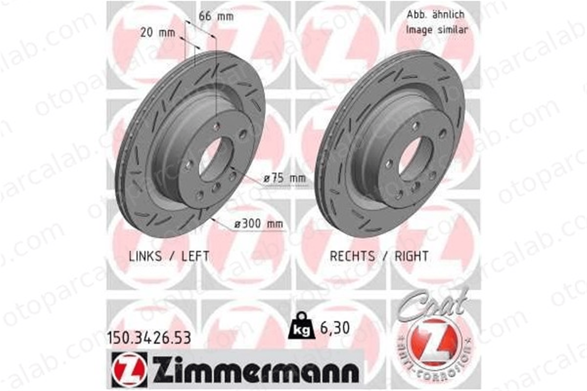 ZIMMERMANN 150.3426.53 Fren Disk Ayna Ön Sağ ve Sol BMW 3 1 34216764651 34216855007