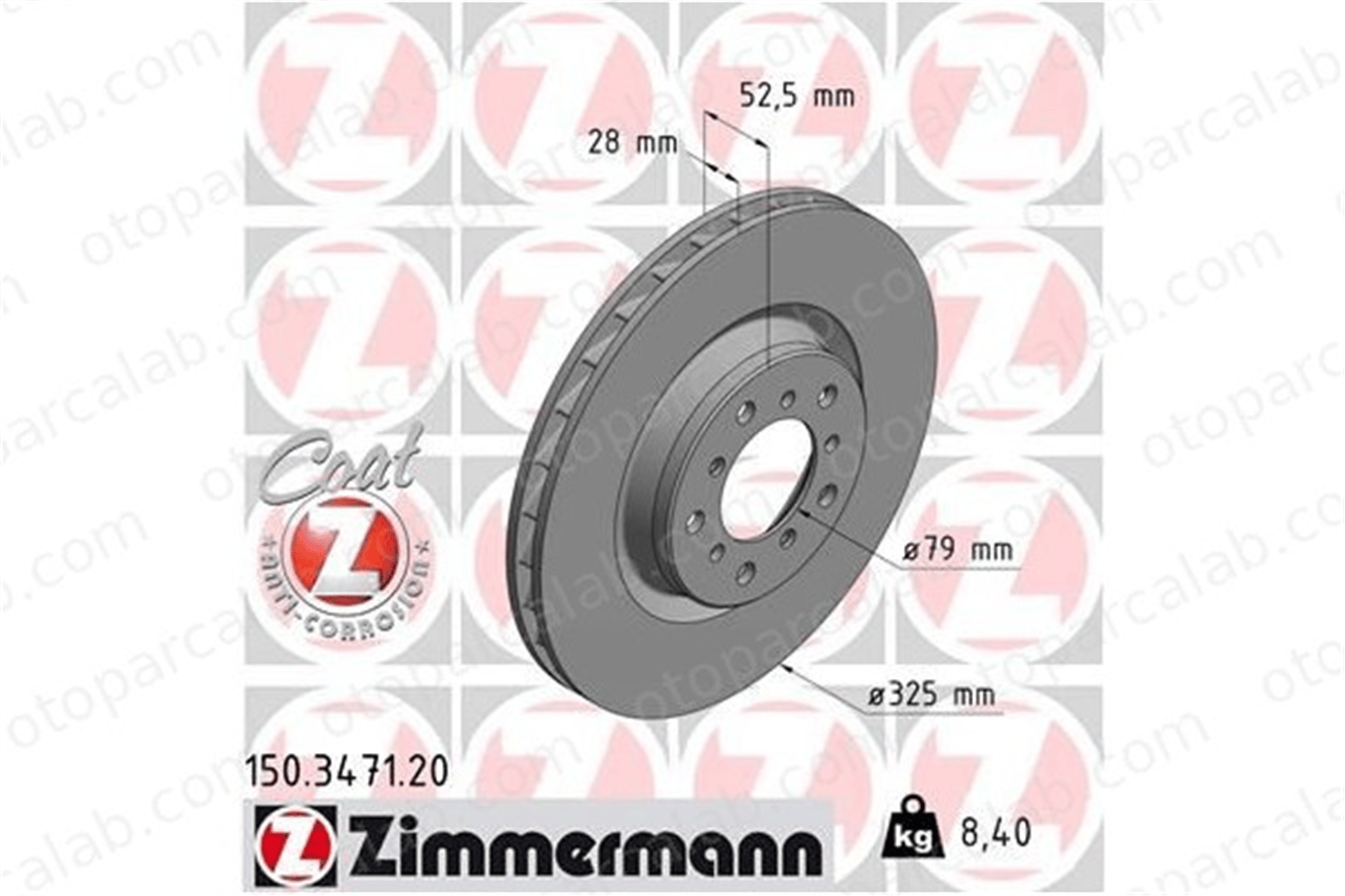ZIMMERMANN 150.3471.20 Fren Disk Ayna Ön Sağ ve Sol BMW 3 Coupe 3 Cabrio 34112229530