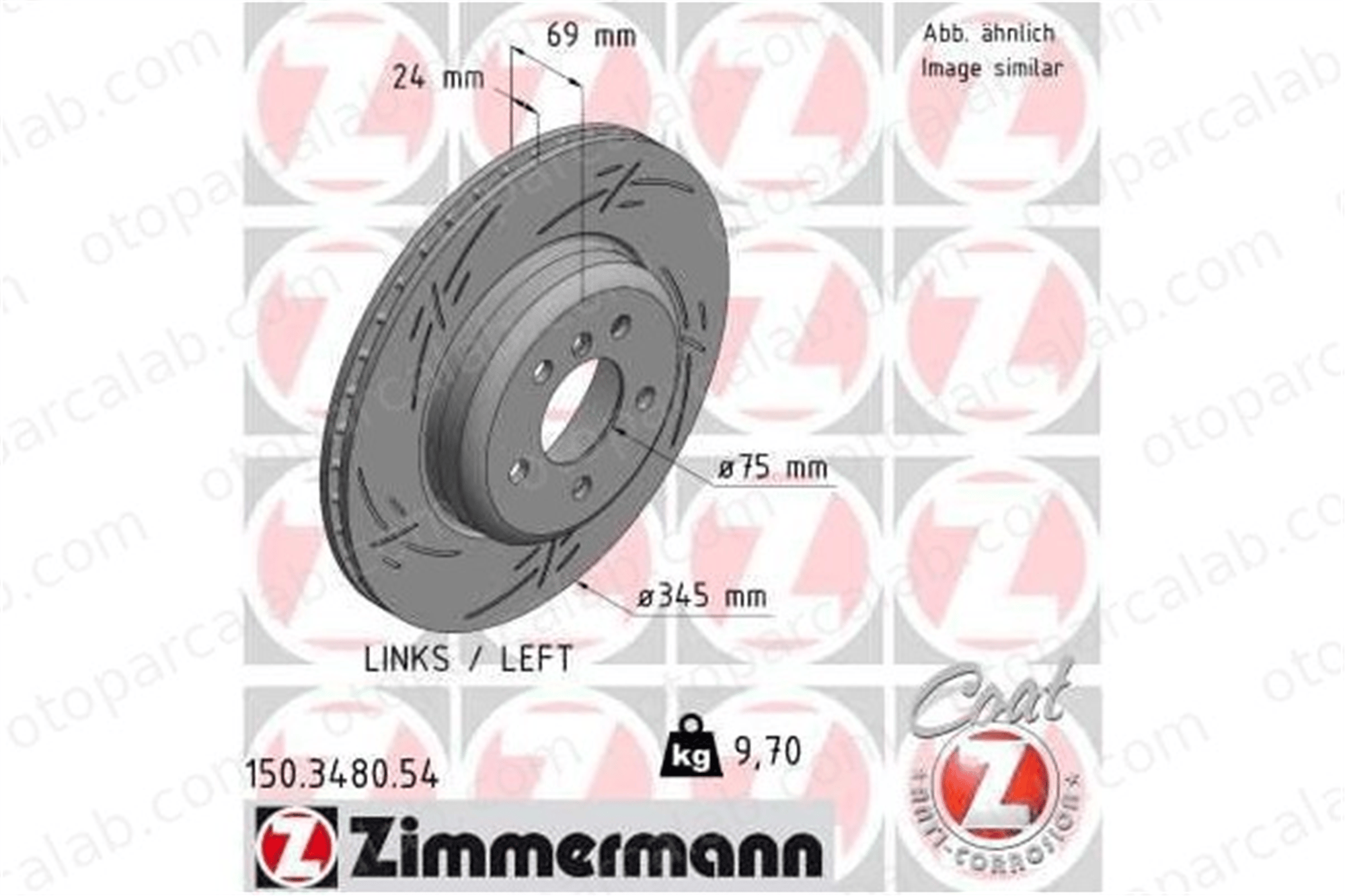 ZIMMERMANN 150.3480.54 Fren Disk Ayna Arka Sağ ve Sol BMW 5 5 Touring 34216775289 6775289