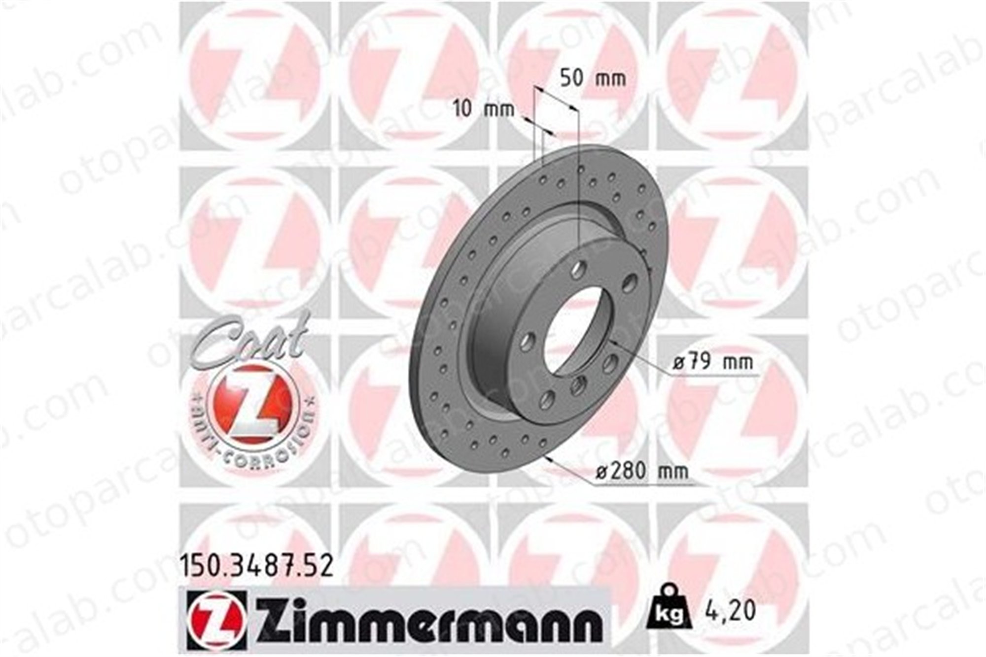 ZIMMERMANN 150.3487.52 Fren Disk Ayna Arka Sağ ve Sol MINI MINI COUNTRYMAN MINI PACEMAN 34209804830 34219811539