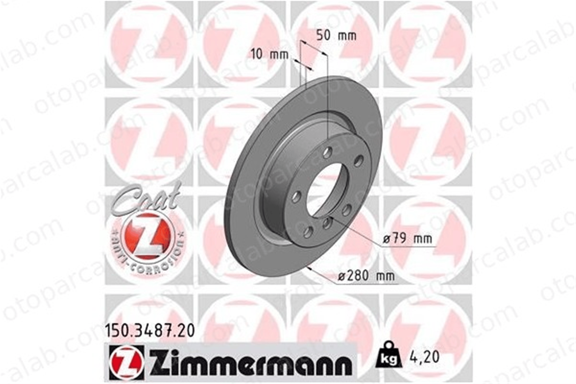 ZIMMERMANN 150.3487.20 Fren Disk Ayna Arka Sağ ve Sol MINI MINI COUNTRYMAN MINI PACEMAN 34209804830 34219811539
